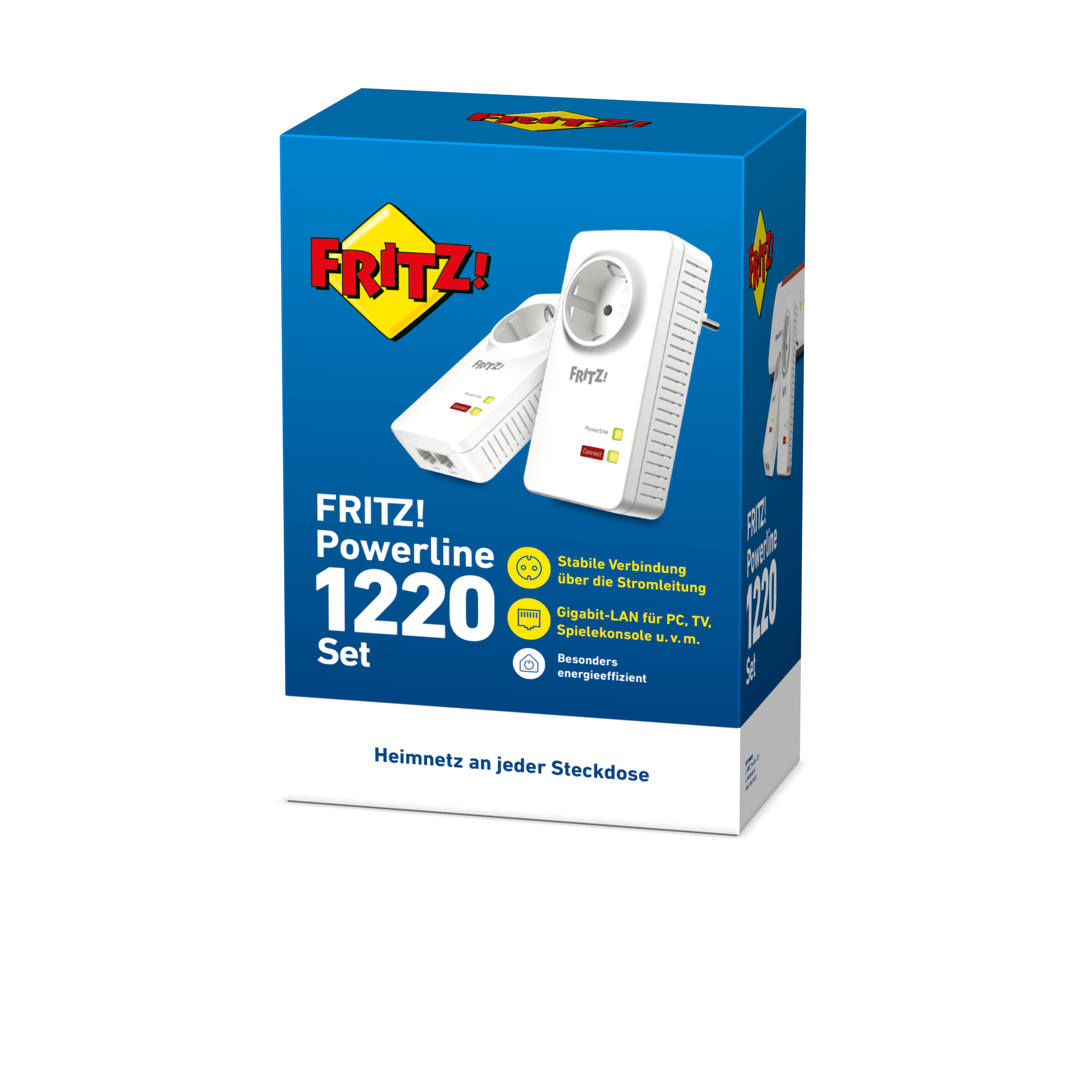 AVM FRITZ!Powerline 1220 Set / FRITZ!Powerline 1220E Set, HomePlug AV2, 2x RJ-45, 2er-Pack
