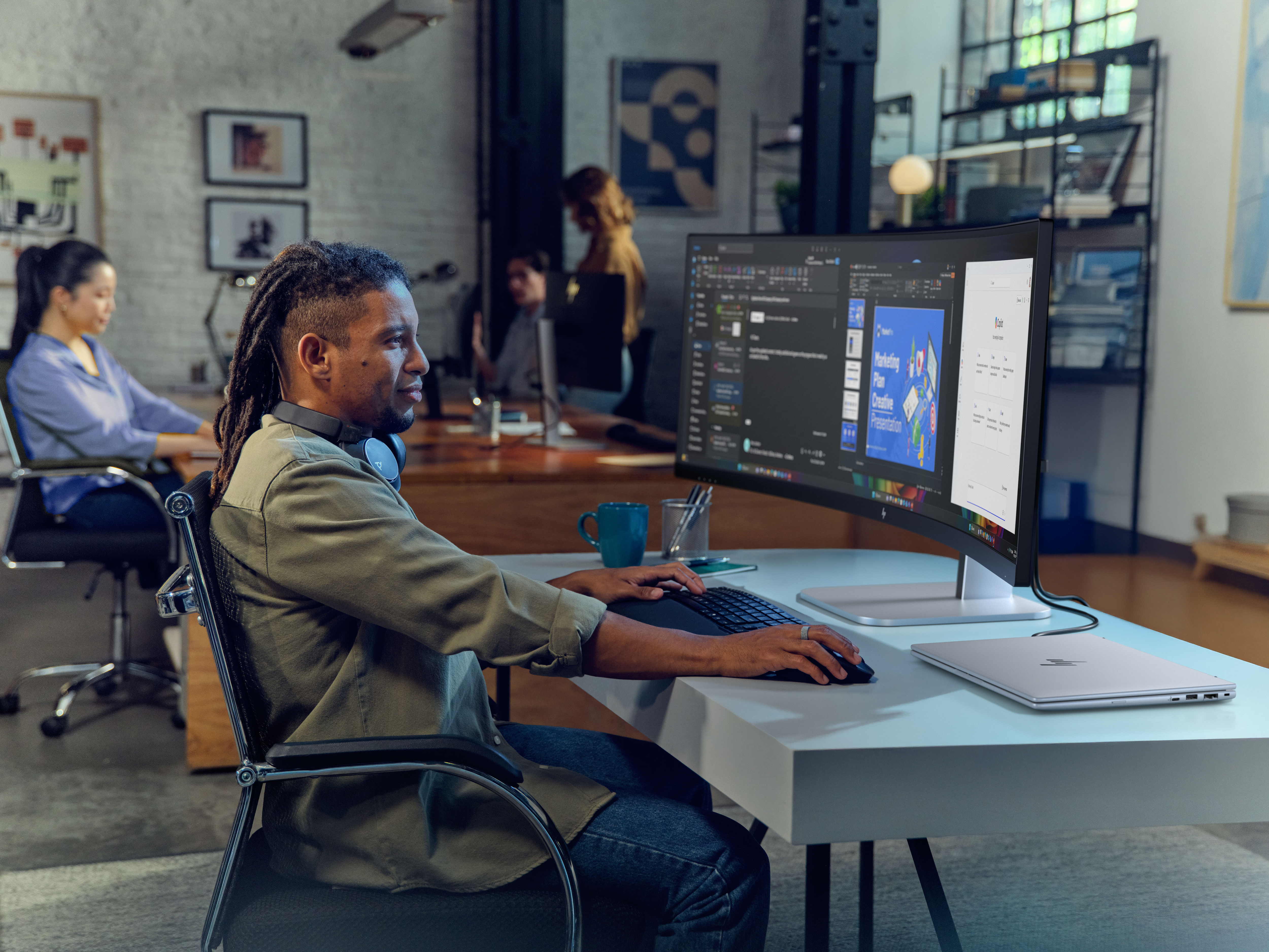 HP Series 5 Pro 549pm Curved-Monitor 124.5cm (49") DQHD, VA, 5ms, HDMI, DP, USB, RJ45