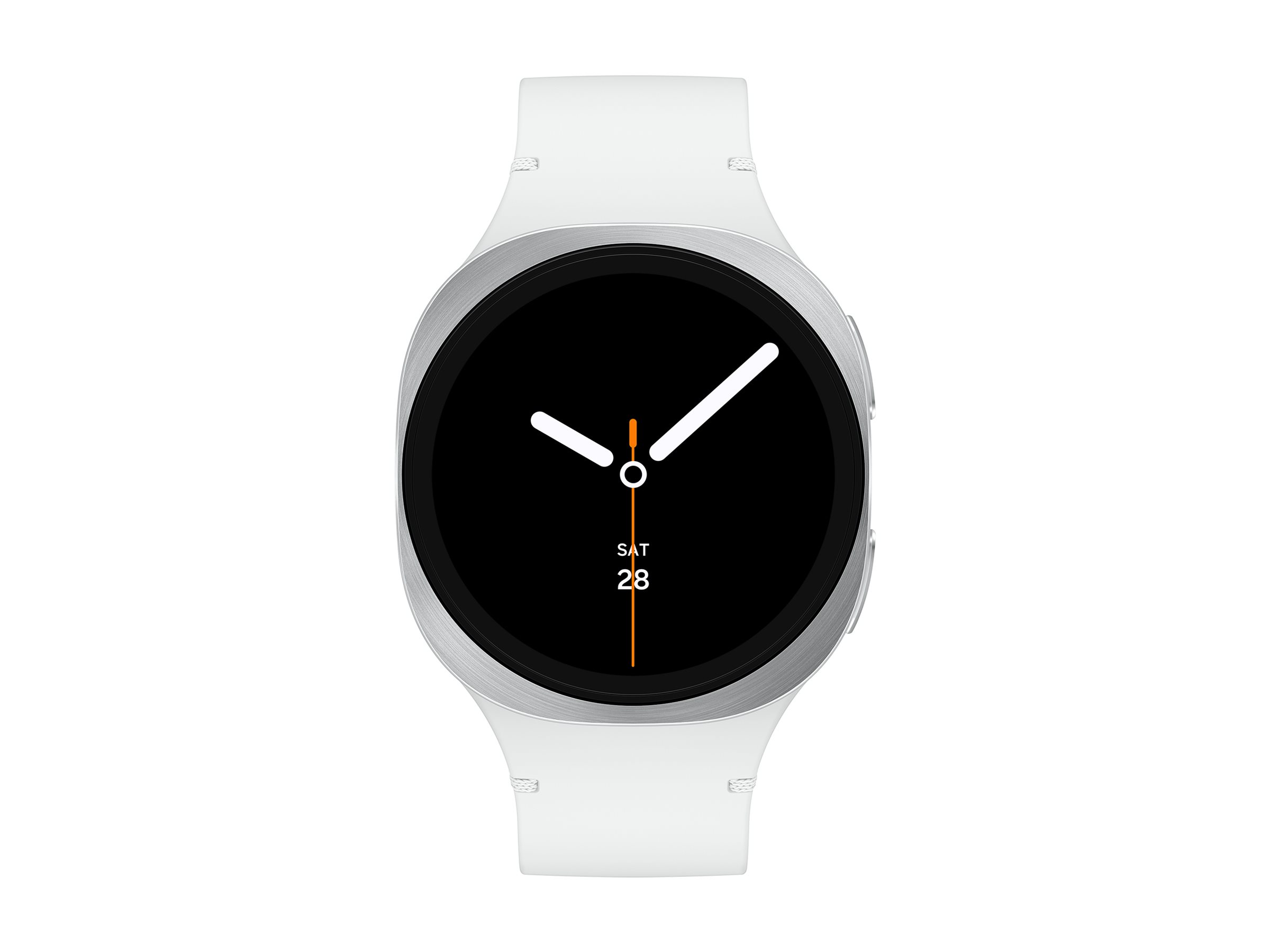 Samsung Galaxy Watch8 - 40 mm - silber - intelligente Uhr mit Sportband - Gummi - weiß - Bandgröße: