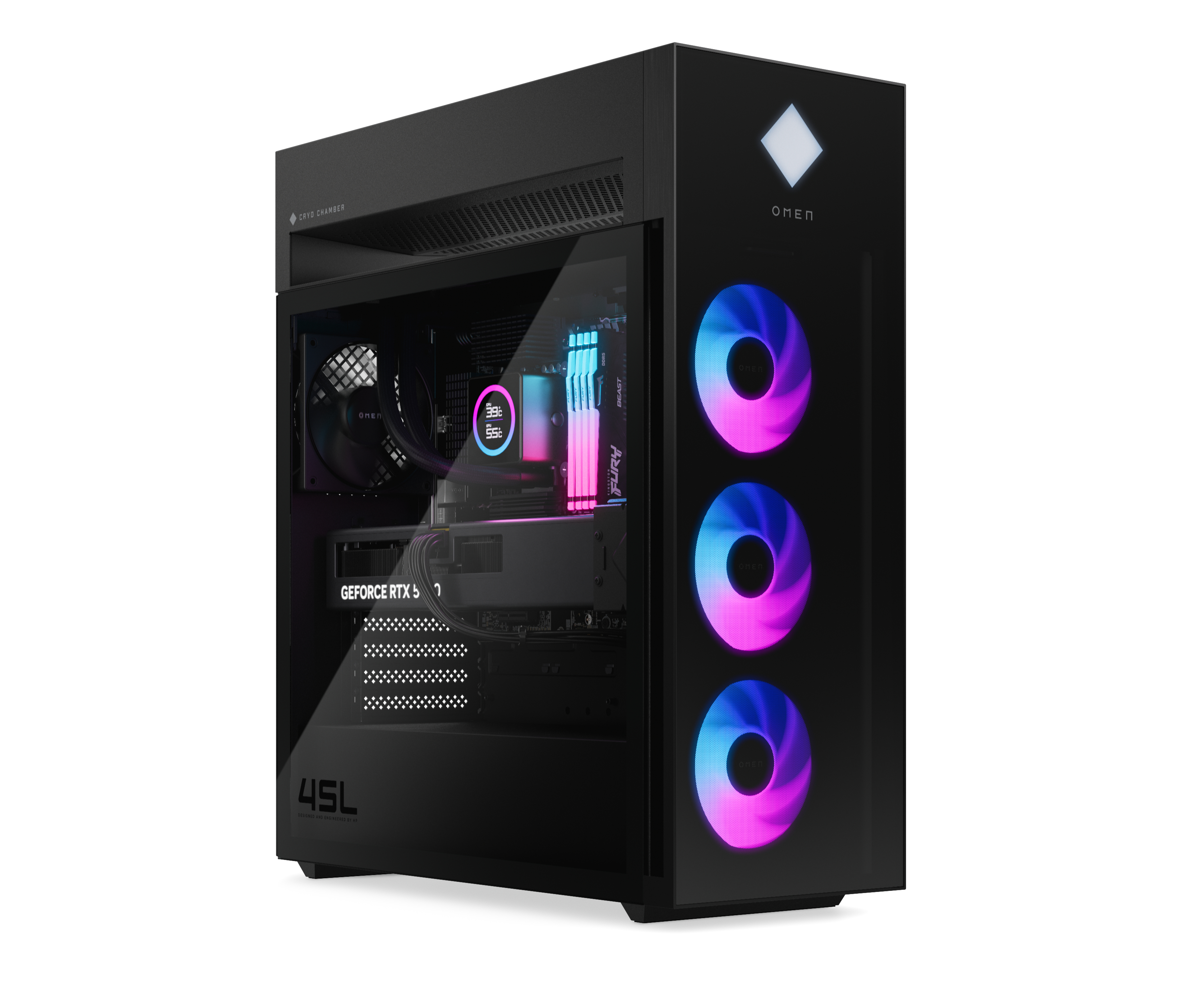 HP OMEN 45L by HP GT22-3475ng - microATX - Core Ultra 9 285K / 3.7 GHz - RAM 64 GB - SSD 2 TB - NVMe