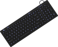 KeySonic KSK-6031INEL-B (DE), Kompakt Hygienetastatur, Industrietastatur, USB, Beleuchtung, schwarz,