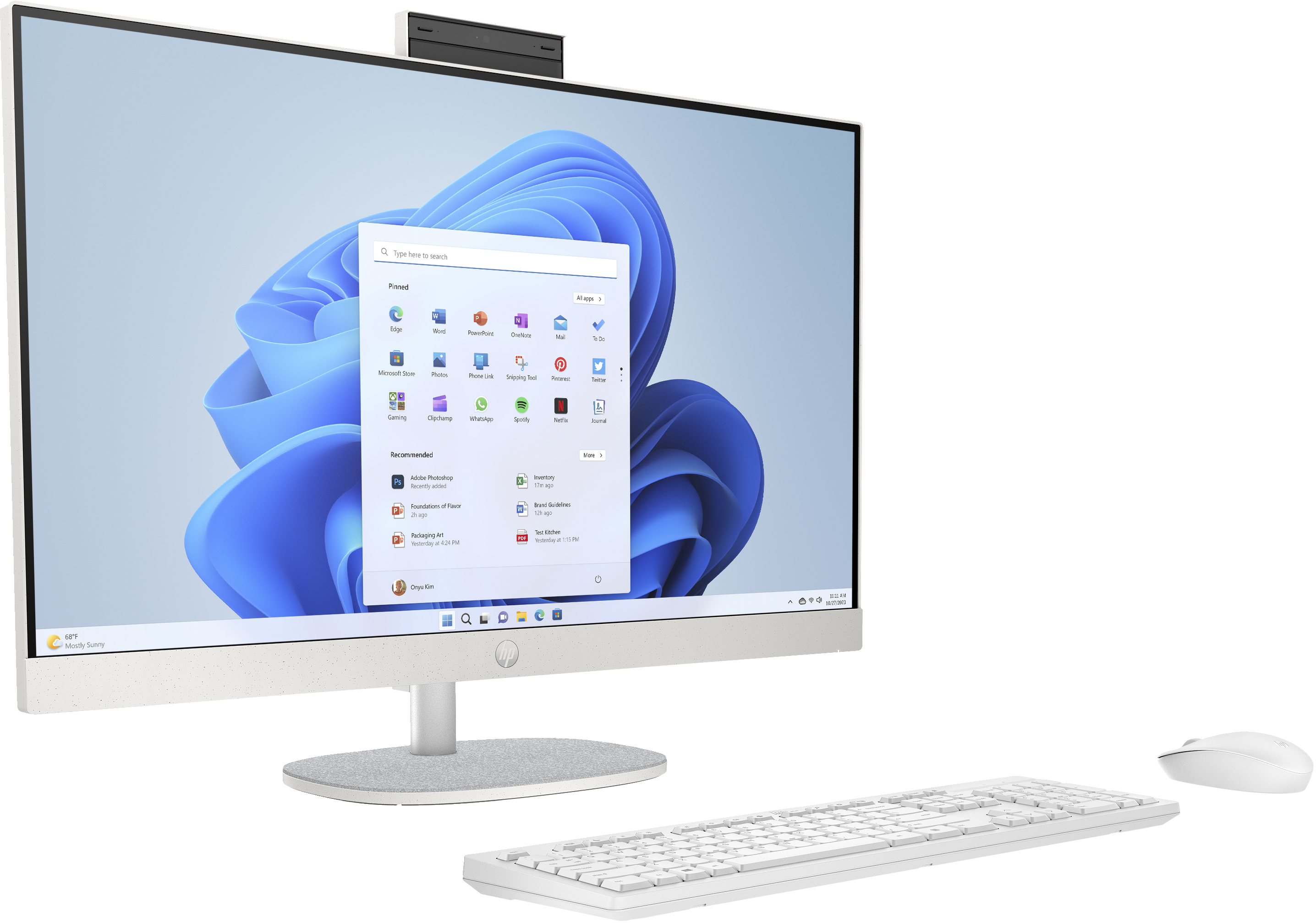 HP 27-cr0006ng - All-in-One (Komplettlösung) - Ryzen 7 7730U / 2 GHz - RAM 16 GB - SSD 1 TB - NVMe -