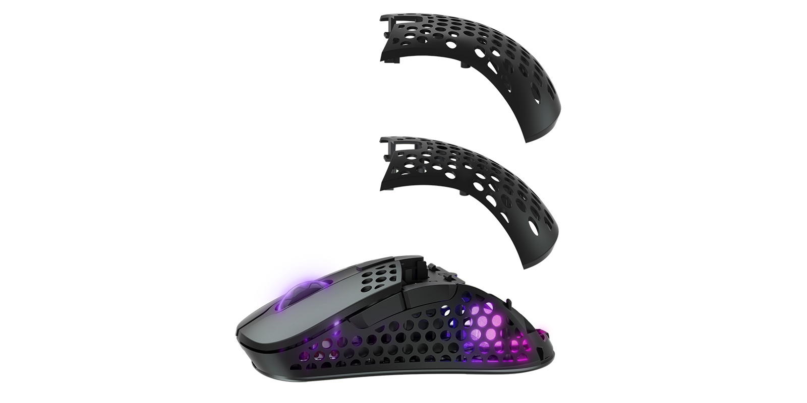 Cherry Xtrfy M4 RGB - Maus - ergonomisch - optisch - kabellos - 2.4 GHz - kabelloser Empfänger (USB)