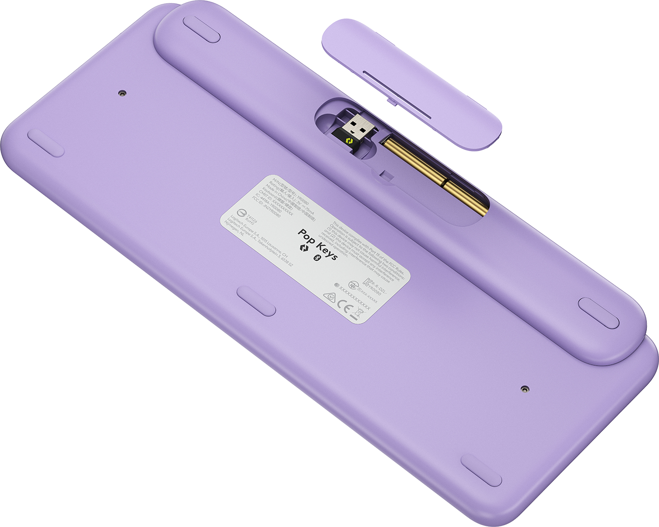Logitech POP, Mini, Kabellos, RF Wireless + Bluetooth, Mechanischer Switch, QWERTY, Grün, Violett, W