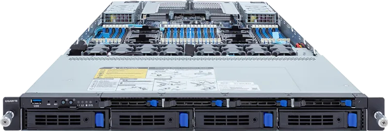 Gigabyte R183-S91-AAV2, Intel C741, LGA 4677 (Socket E), Intel, Intel® Xeon®, Intel® Xeon®, GDDR5