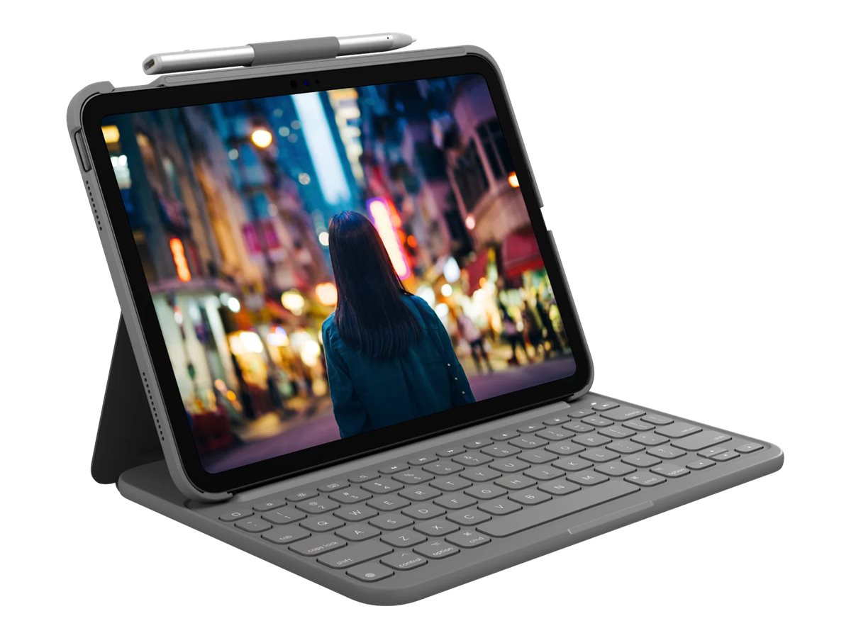 Logitech Slim Folio für iPad 10/iPad 11 A16, grau, DE