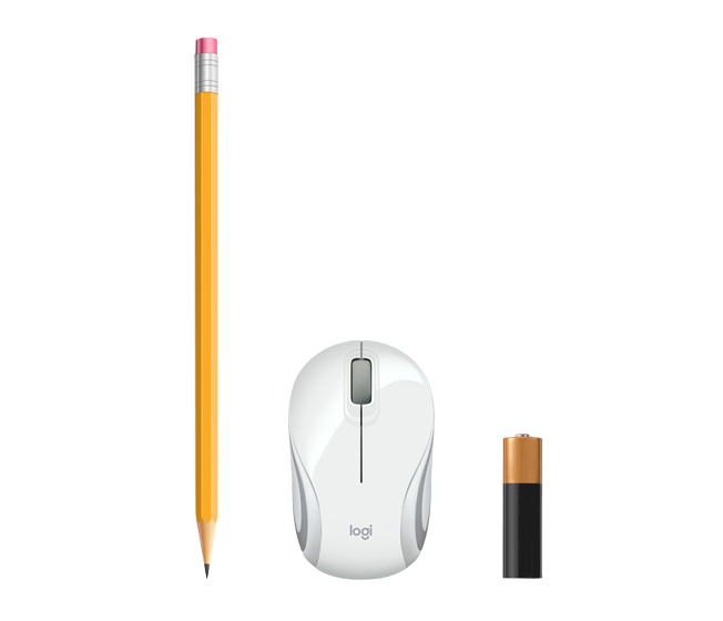 Logitech LGT-M187W, Beidhändig, Optisch, RF Wireless, 1000 DPI, Weiß