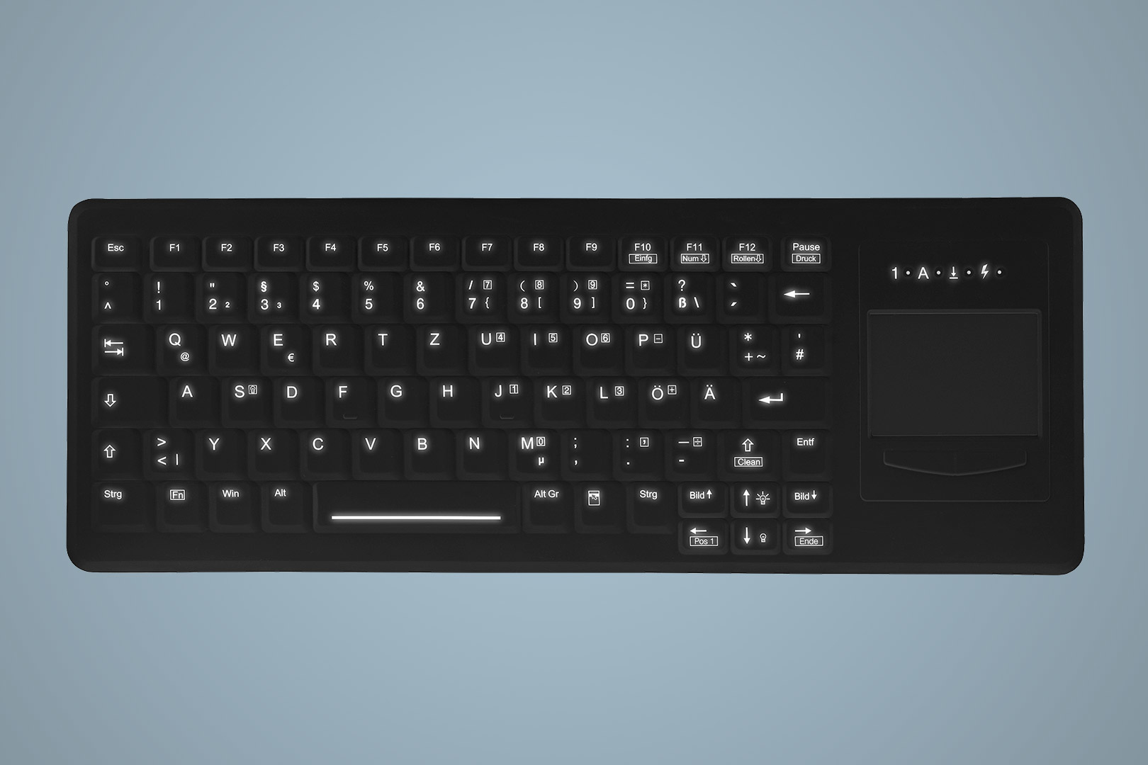Cherry AKTIVE KEY Hygiene Backlit Compact Touchpad Keyboard - Tastatur