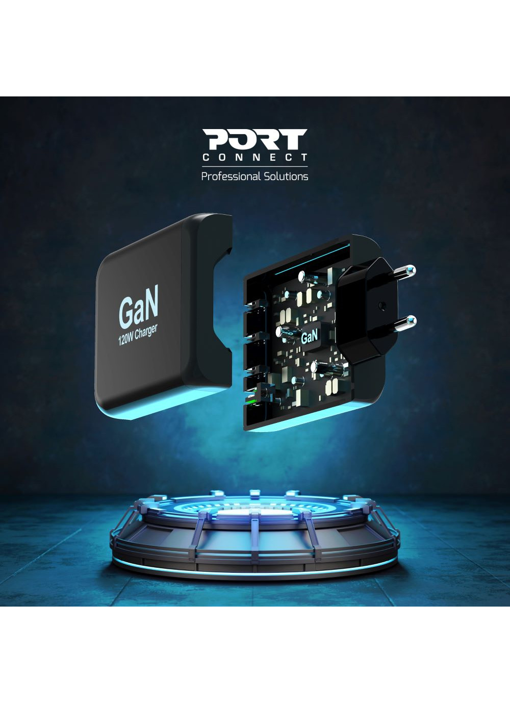 PORT Designs PORT Connect - Netzteil - GaN-Technologie - 120 Watt - 5 A - PD, QC 3.0 - 4 Ausgabeansc