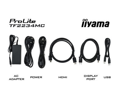 Iiyama ProLite TF2234MC, 54,6 cm (21.5"), 1920 x 1080 Pixel, Full HD, LED, 8 ms, Schwarz