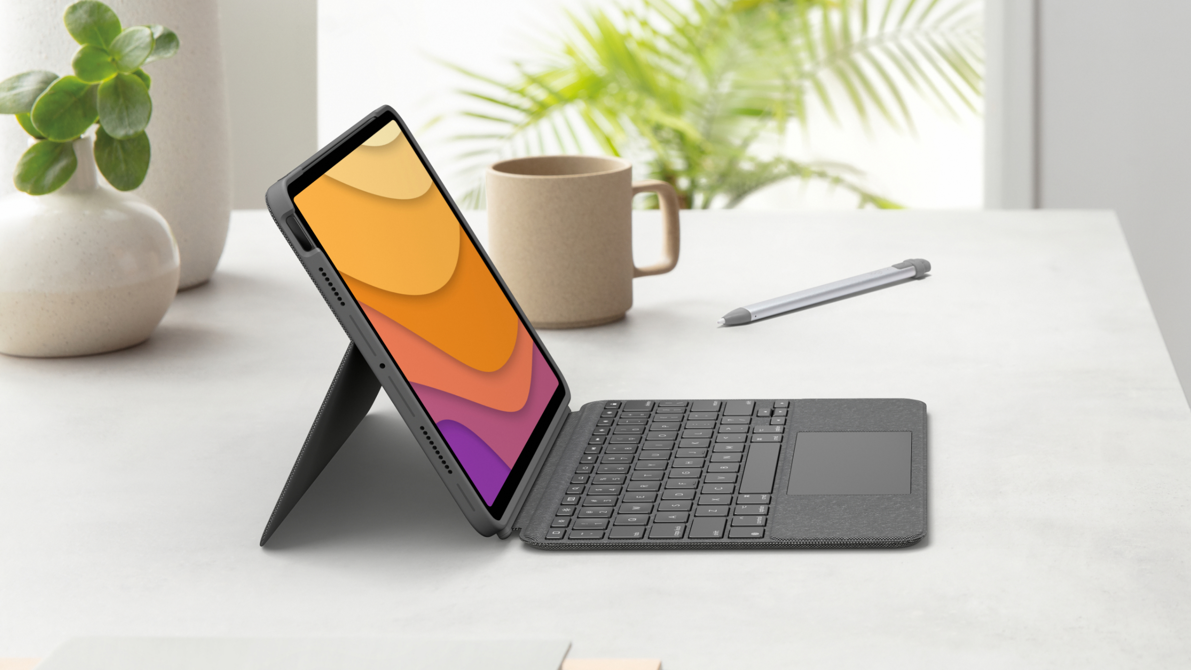 Logitech Combo Touch, KeyboardDock für Apple iPad Air 4/Air 5 10.9" grau, DE