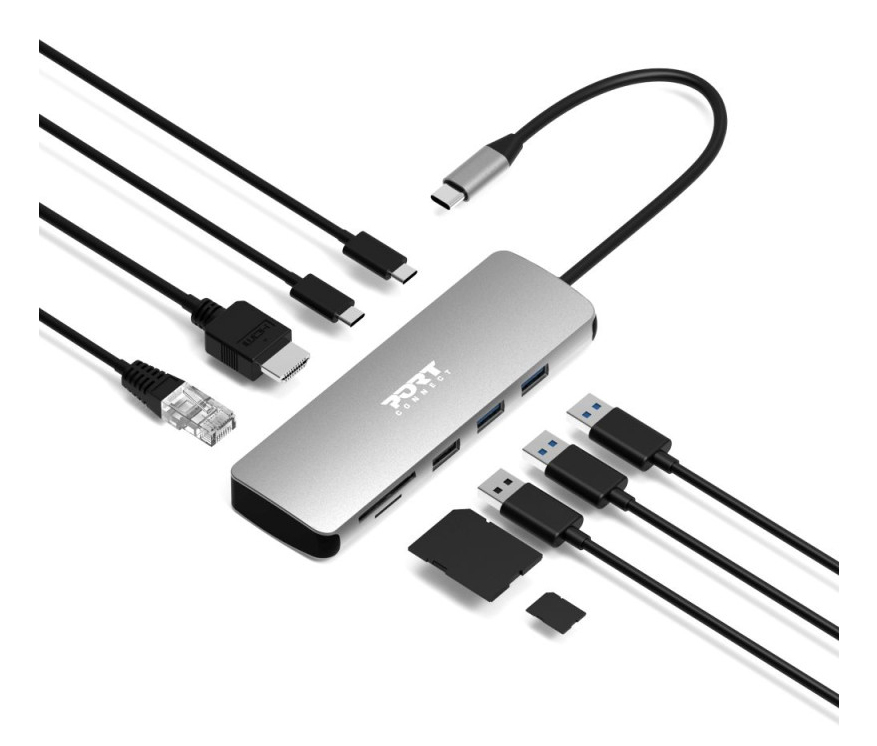 PORT Designs DOCKING TYPE C 9 IN 1 - 1 x 4K HDMI - PD 85W - RETAIL BtoC ONLY