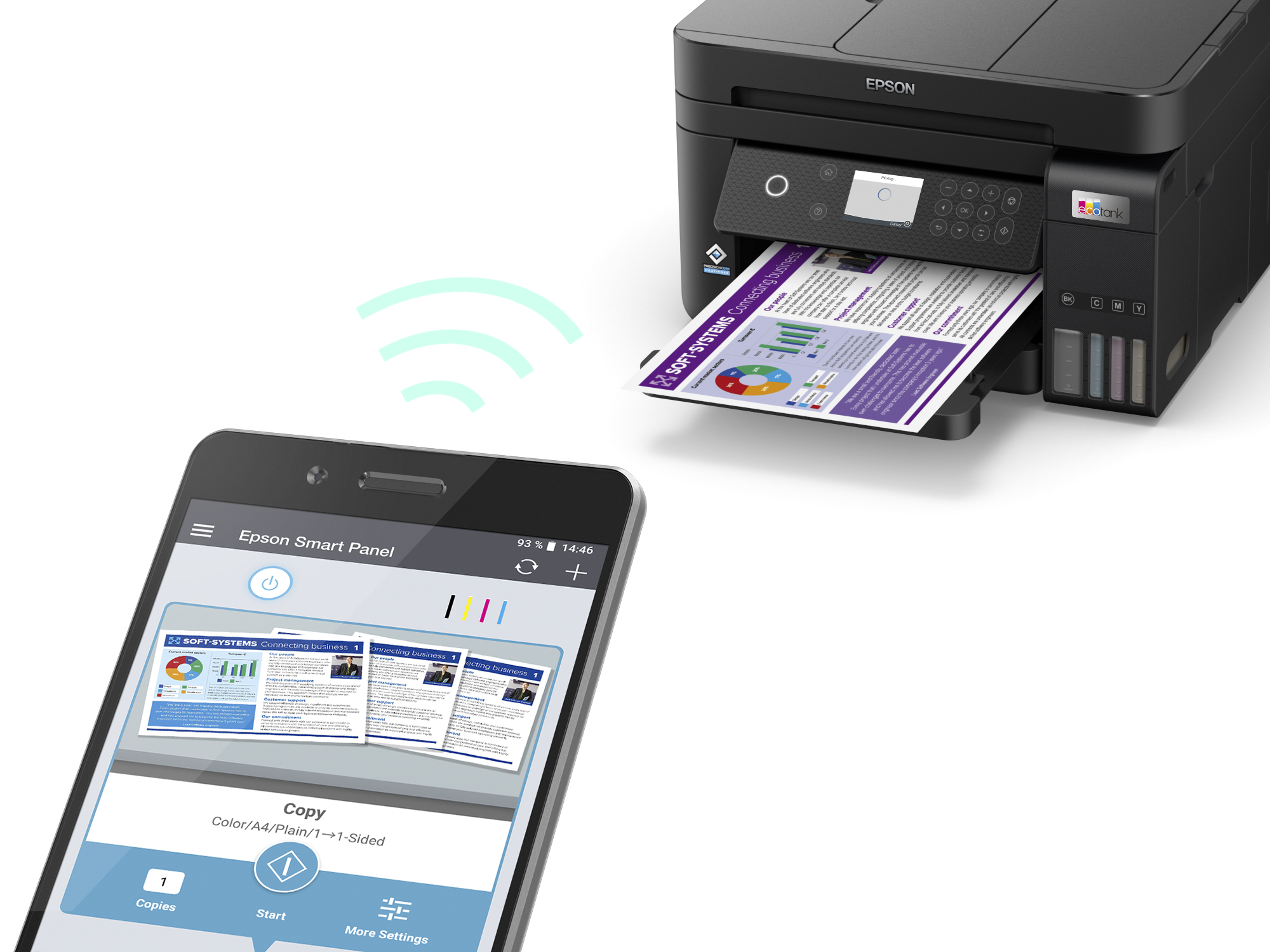Epson EcoTank ET-3850 - Multifunktionsdrucker - Farbe - Tintenstrahl - A4/Legal (Medien)