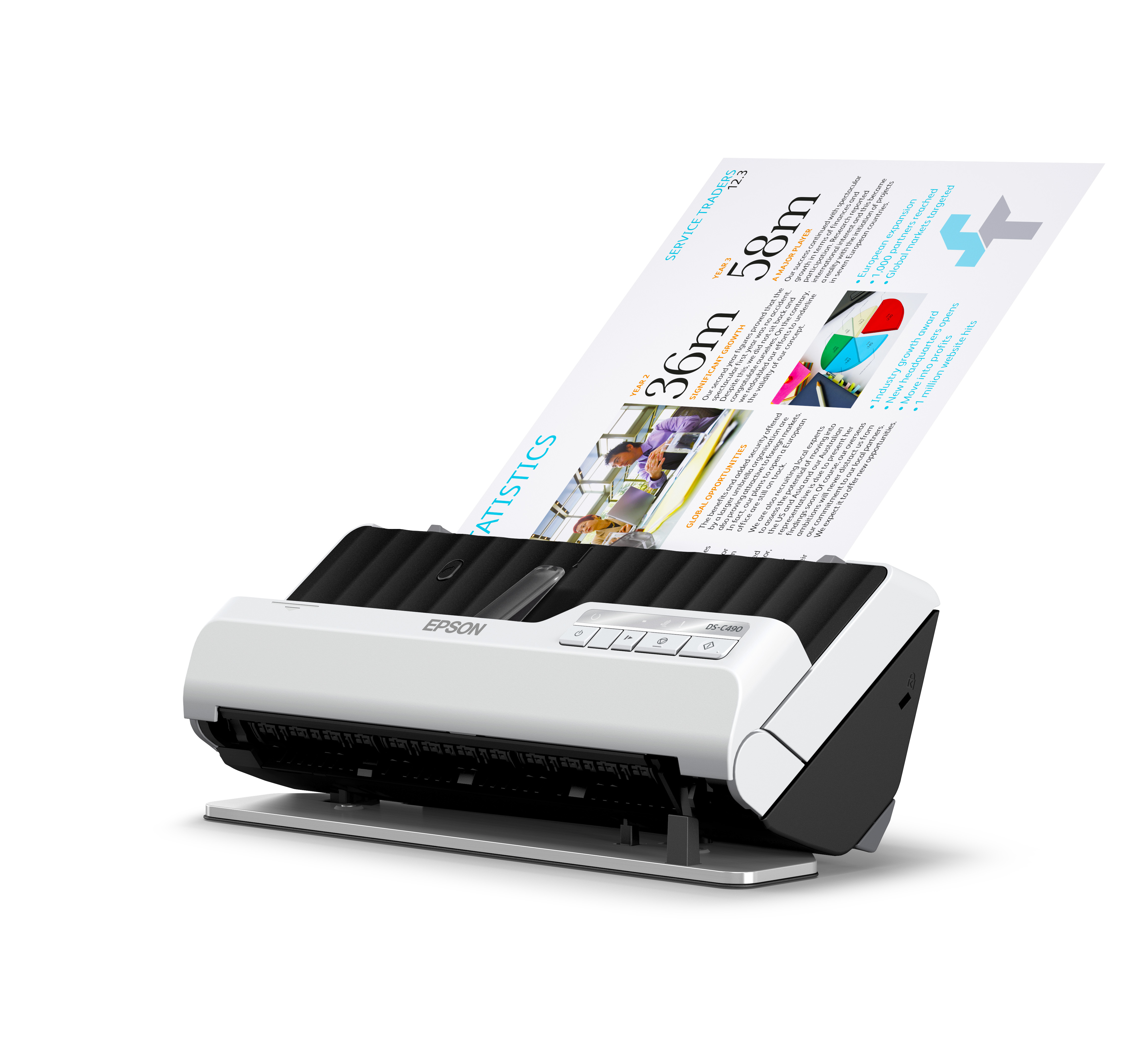 Epson DS-C490 - Einzelblatt-Scanner - Duplex - A4/Legal - 600 dpi x 600 dpi - automatischer Dokument