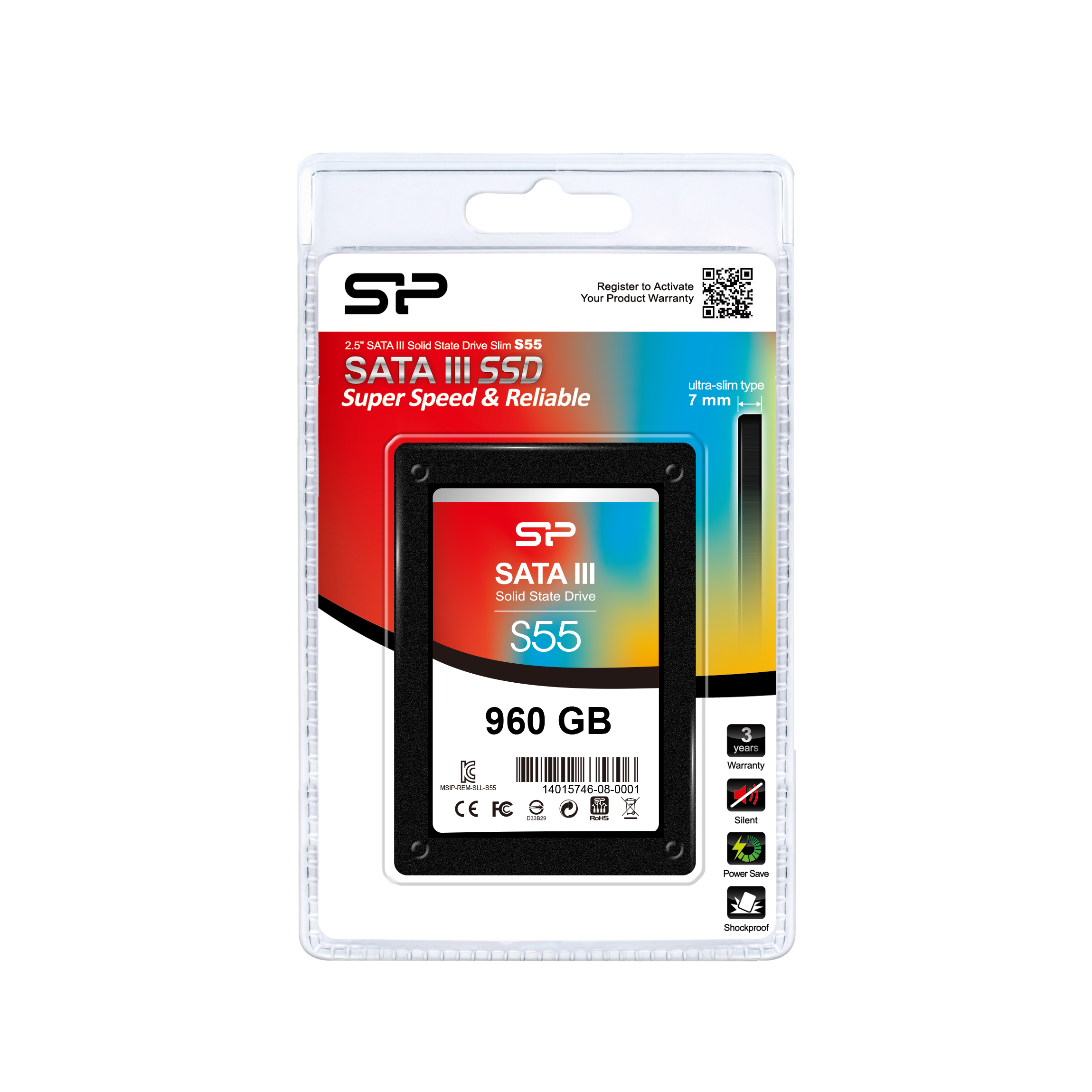 Silicon Power Slim S55 - SSD - 960 GB - intern - 2.5" (6.4 cm)