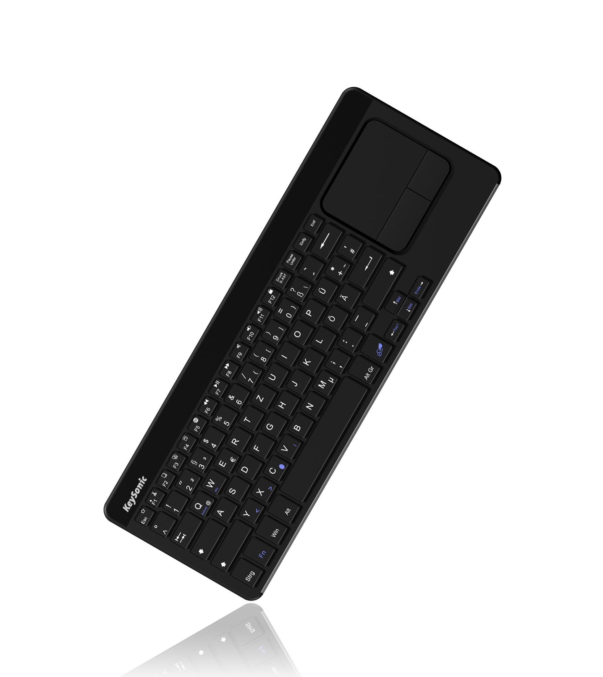 KeySonic KSK-5220BT, Mini, Kabellos, Bluetooth, Membran Key Switch, AZERTY, Schwarz