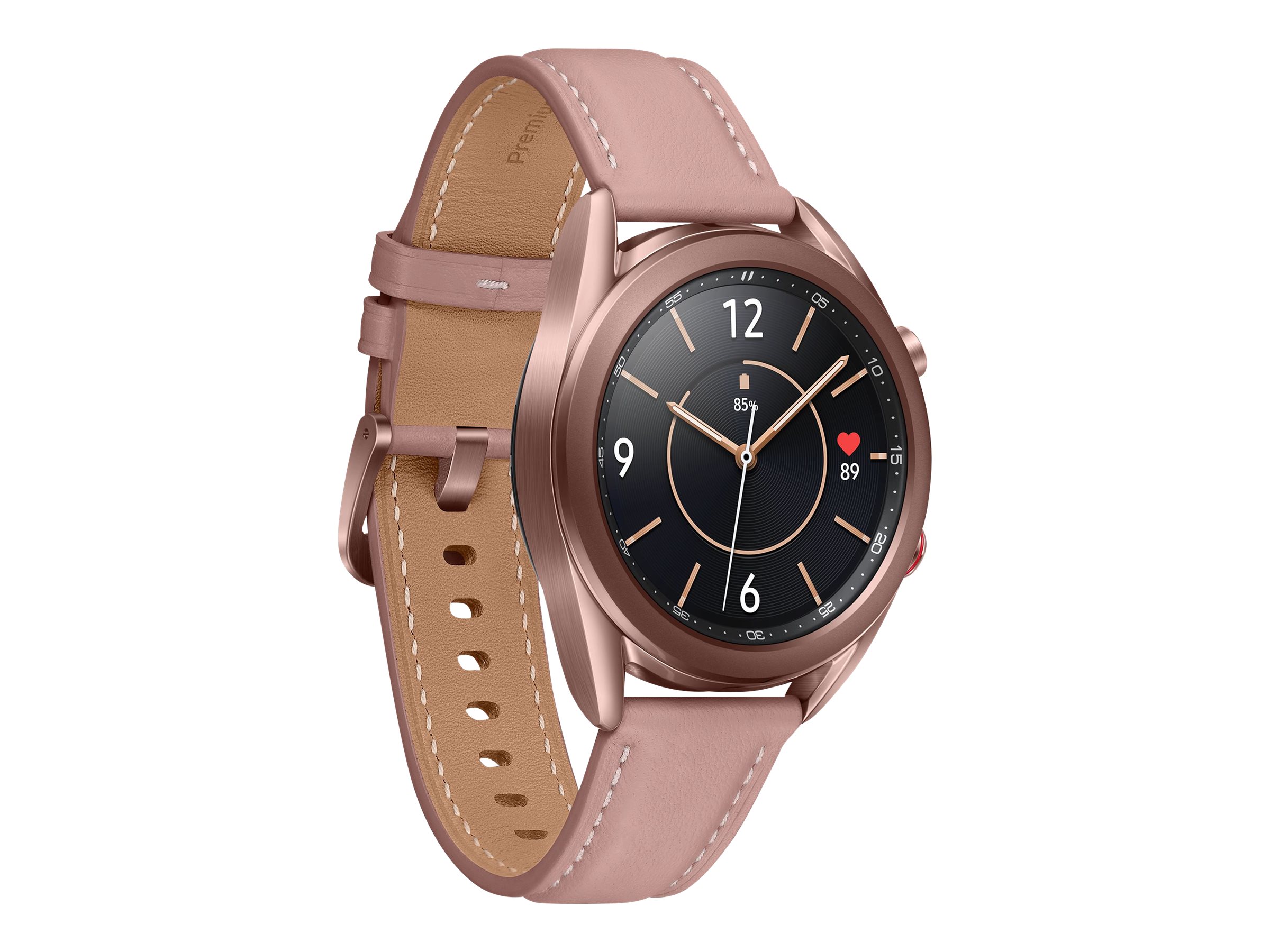 Samsung Galaxy Watch 3 - 41 mm - mystic bronze - intelligente Uhr mit Band - Leder - Anzeige 3.02 cm