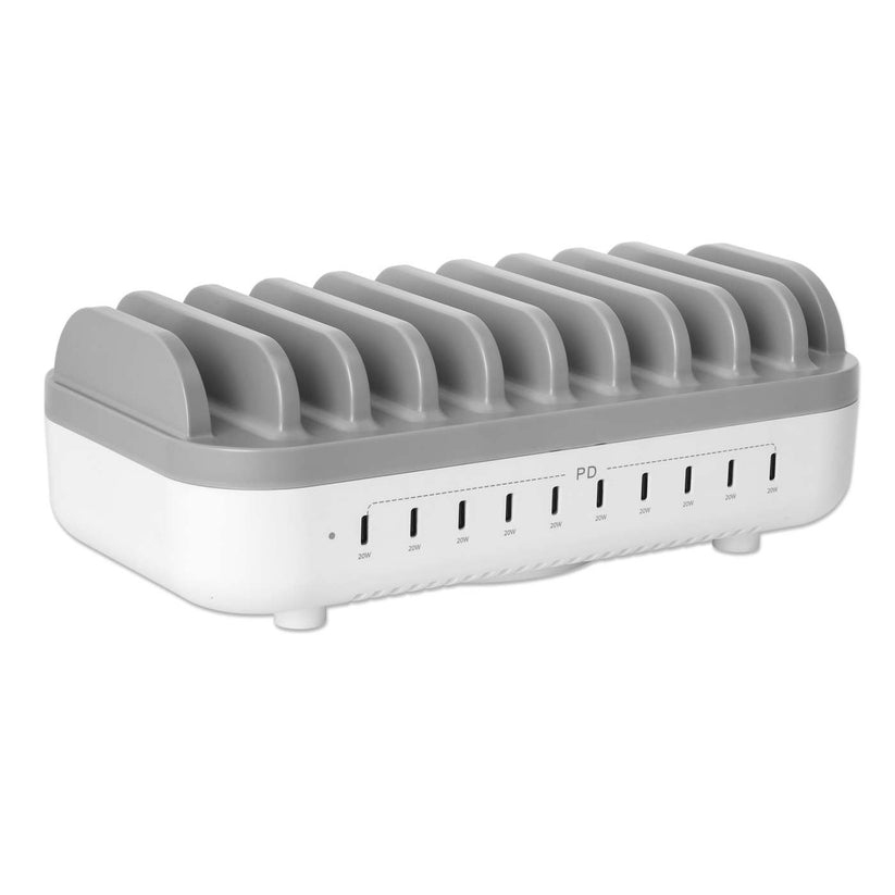 Manhattan 10-Port USB-Power Delivery-Ladestation 200W