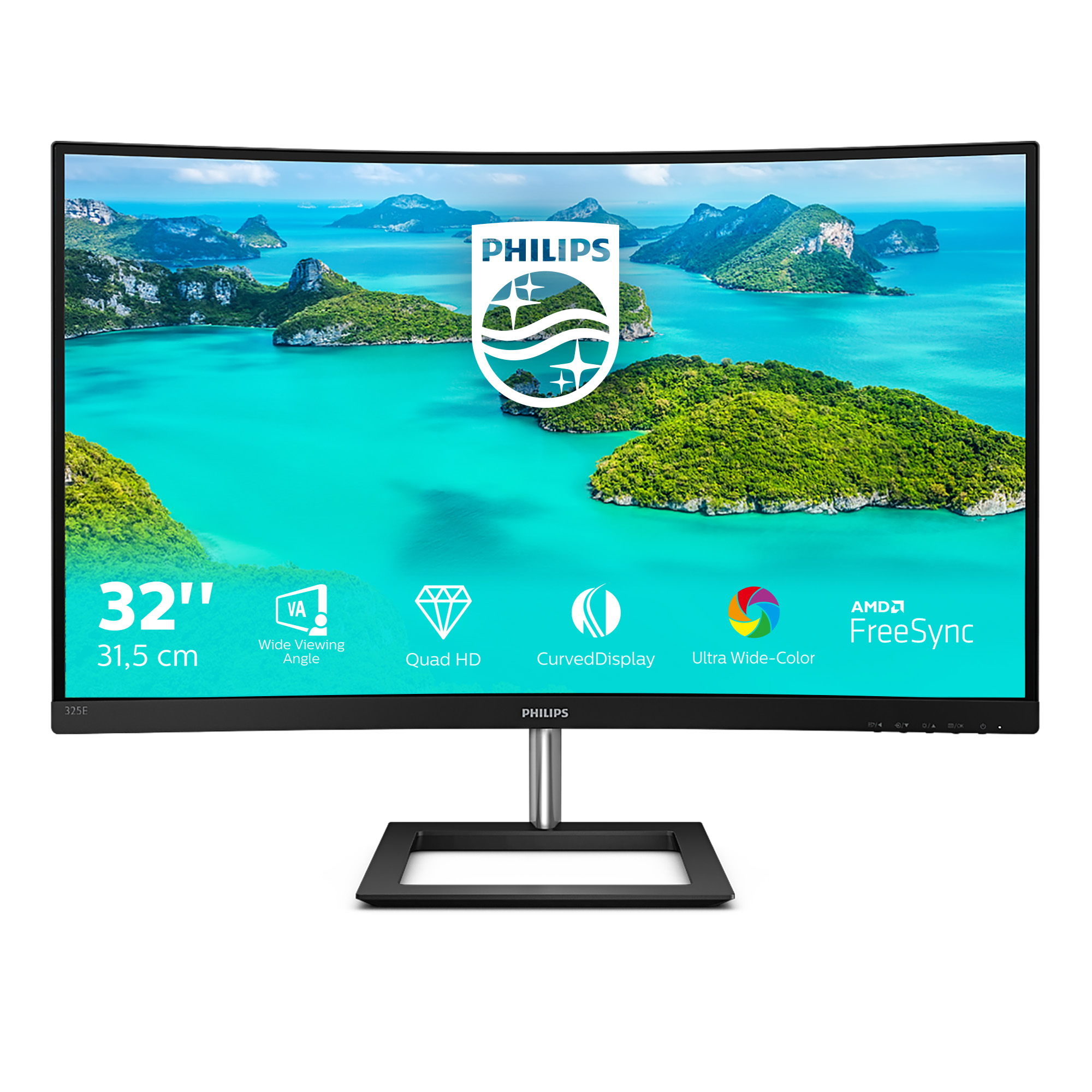 Philips E-line 325E1C Curved-Monitor 81.3cm (32") WQHD, VA, 4ms, HDMI, Displayport