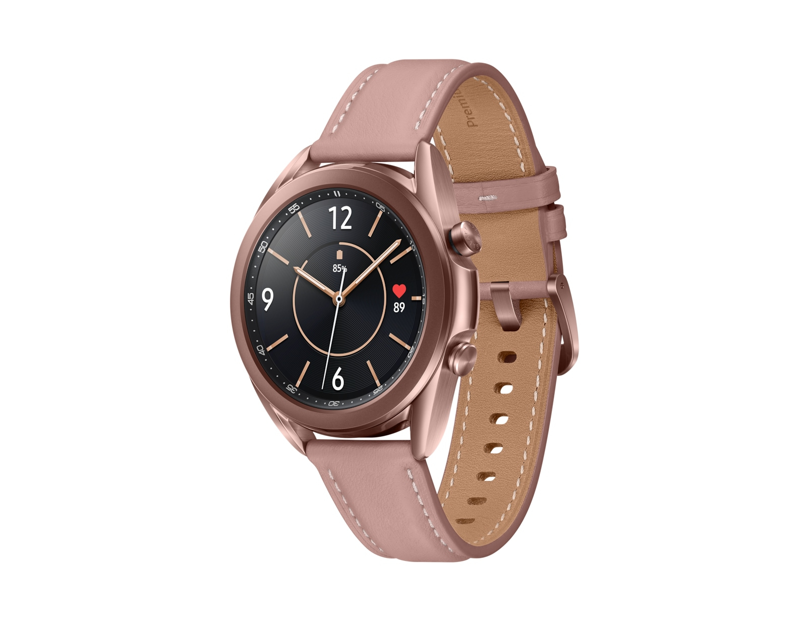 Samsung Galaxy Watch 3 - 41 mm - mystic bronze - intelligente Uhr mit Band - Leder - Anzeige 3.02 cm