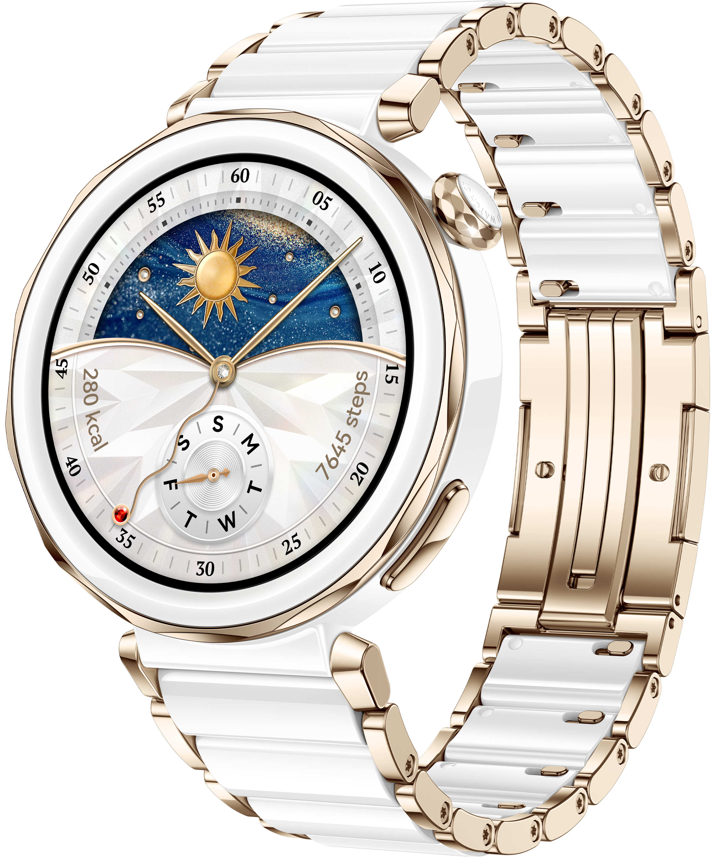 Huawei Watch GT 5 Pro - 42 mm - weiß Keramik - intelligente Uhr mit Riemen - Handgelenkgröße: 130-19