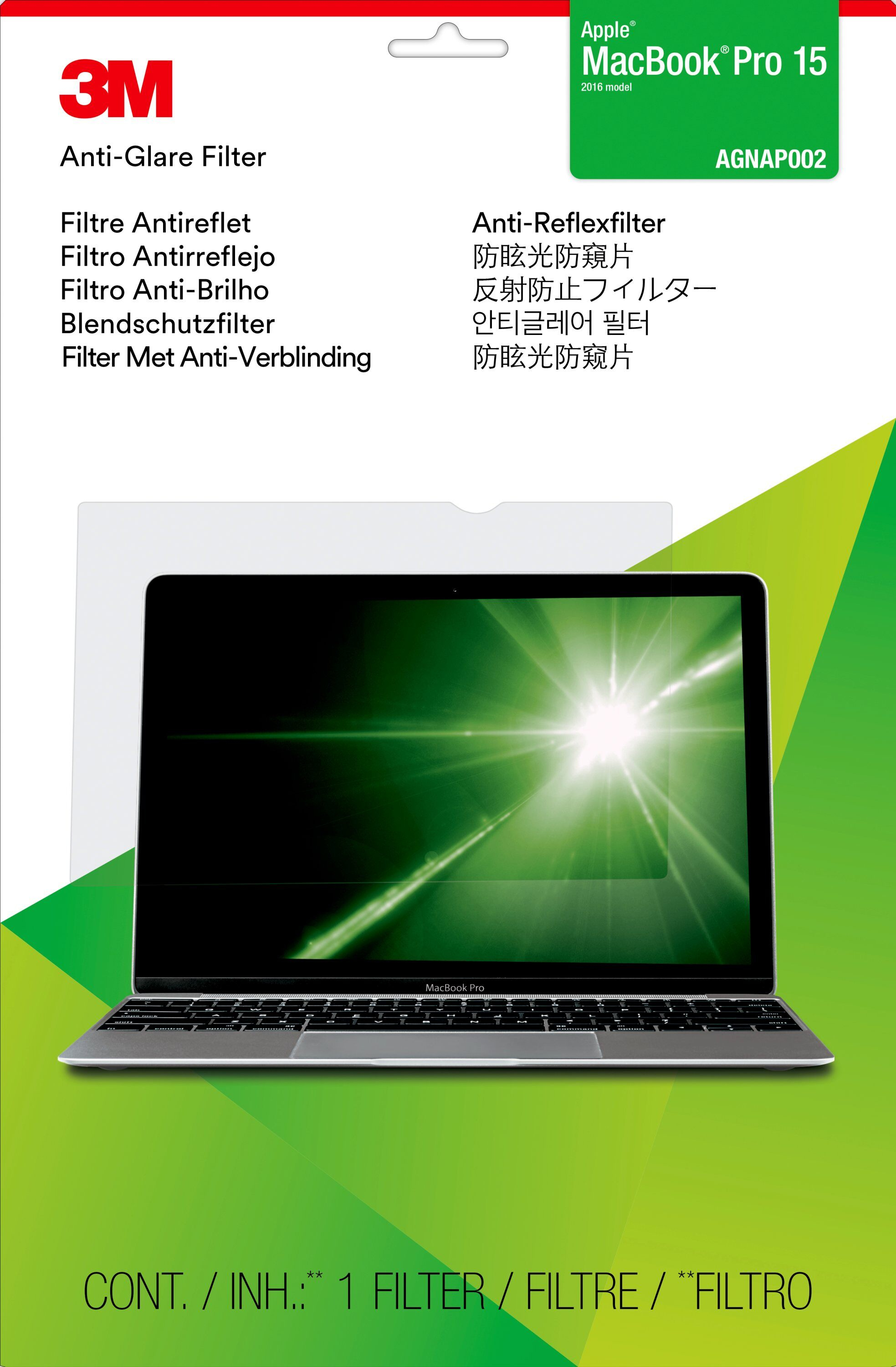 3M Blendschutzfilter für 15" Apple® MacBook Pro® (2016), Transparent, Apple, MacBook Pro 15 2016-202