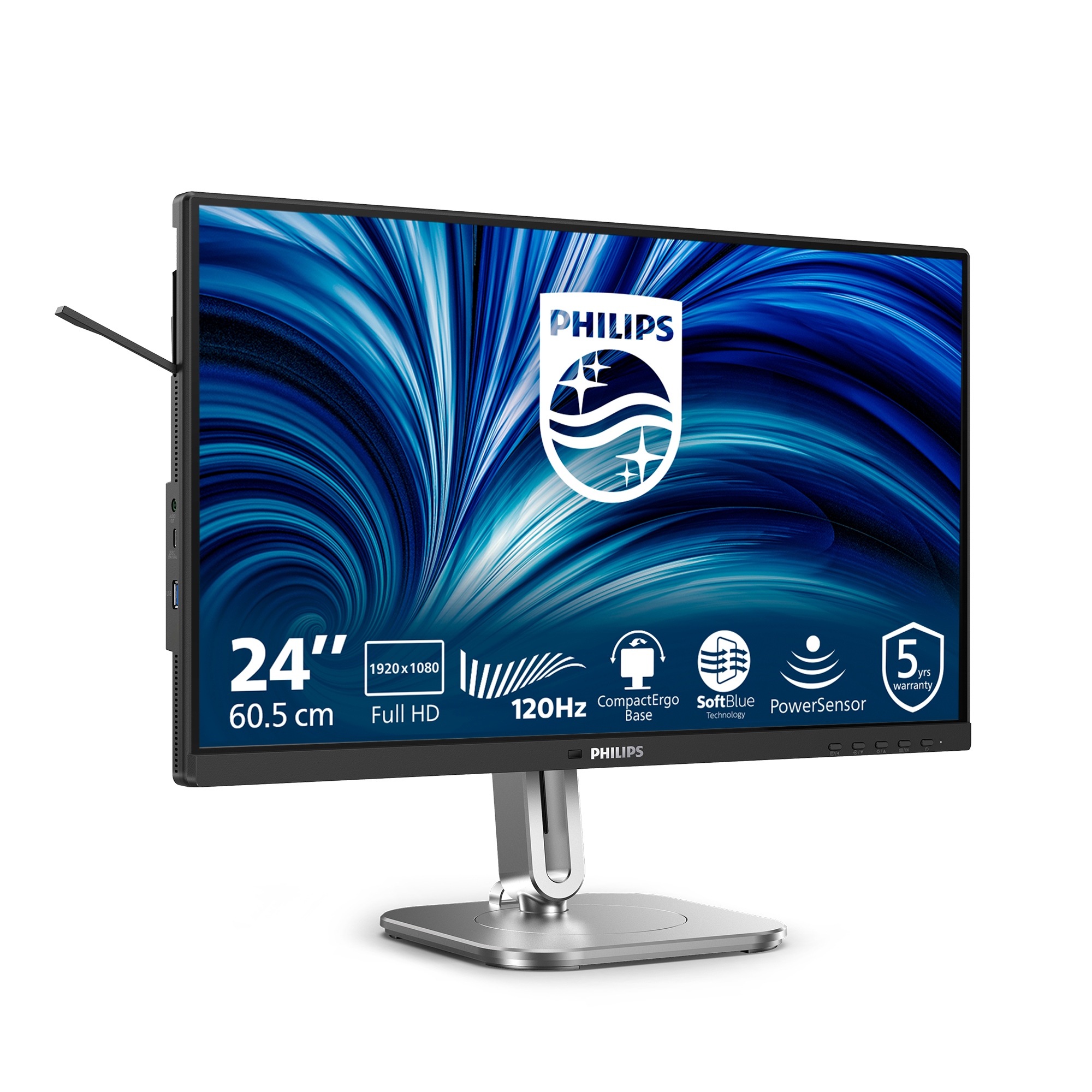Philips 4000 Series 24B2N4200 Monitor 60.5cm (23.8") Full HD, IPS, 4ms, HDMI, Displayport, USB