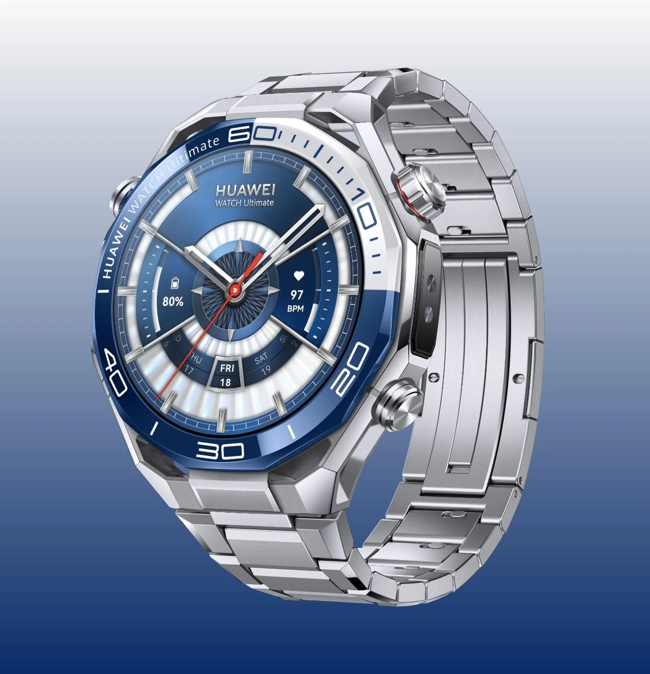 Huawei Watch Ultimate 2 - Steel-color zirconium-based liquid metal - intelligente Uhr mit Riemen - F