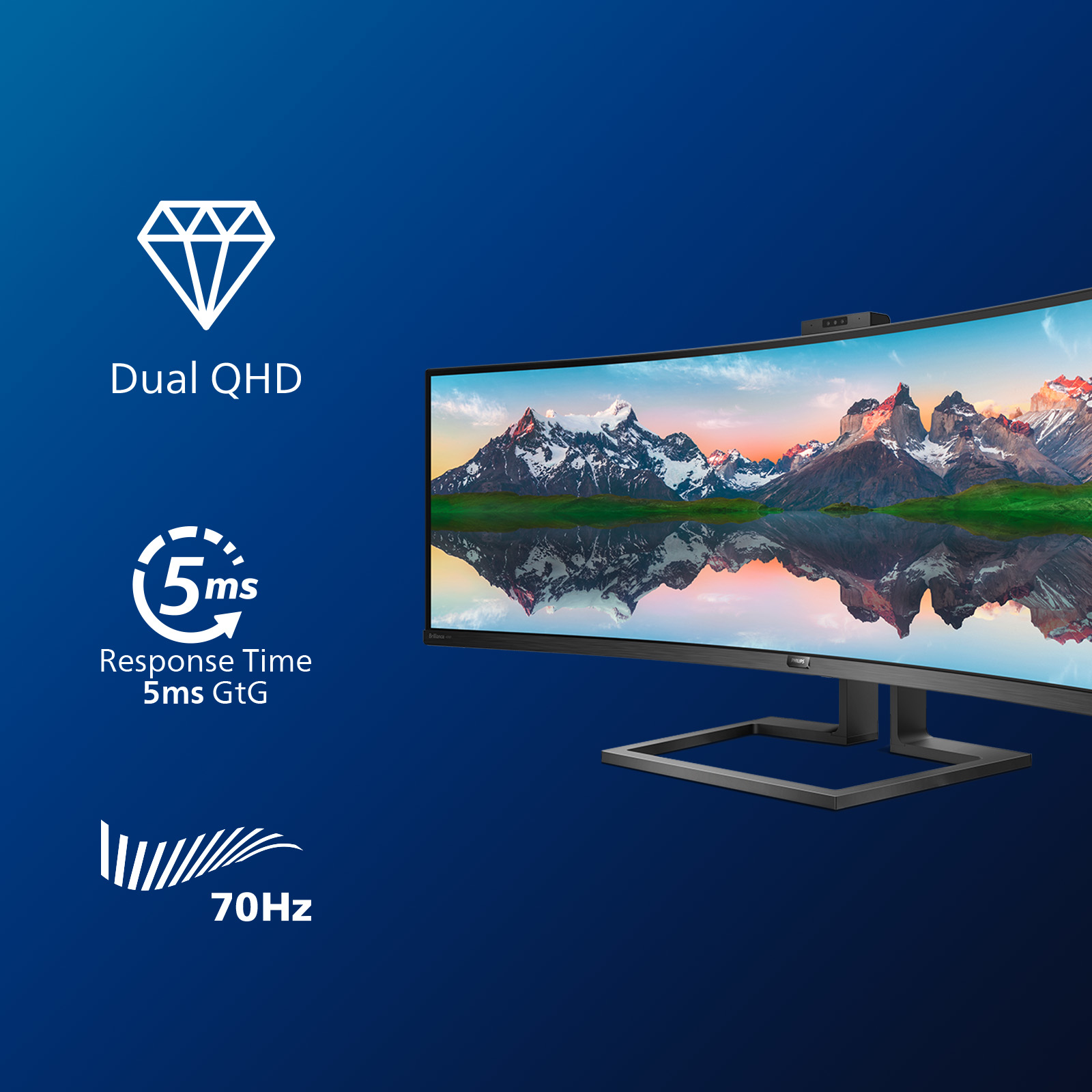 Philips Brilliance P-line 499P9H Curved-Monitor 124.5cm (49") DQHD, VA, 5ms, HDMI, Displayport