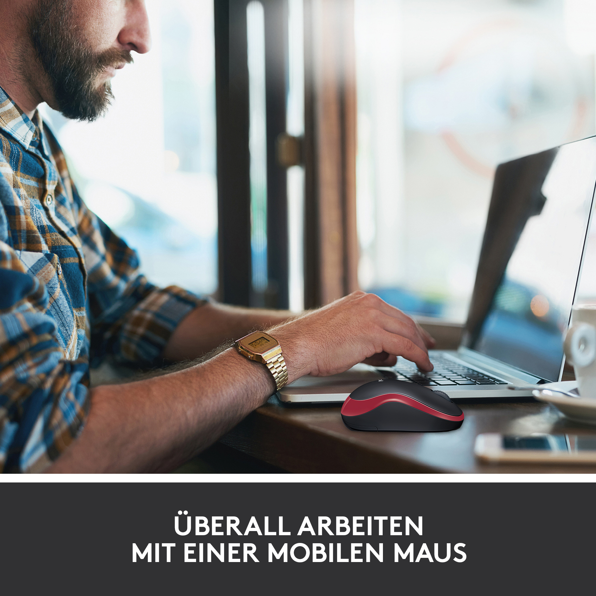 Logitech M185 - Maus - optisch - kabellos - 2.4 GHz - kabelloser Empfänger (USB)