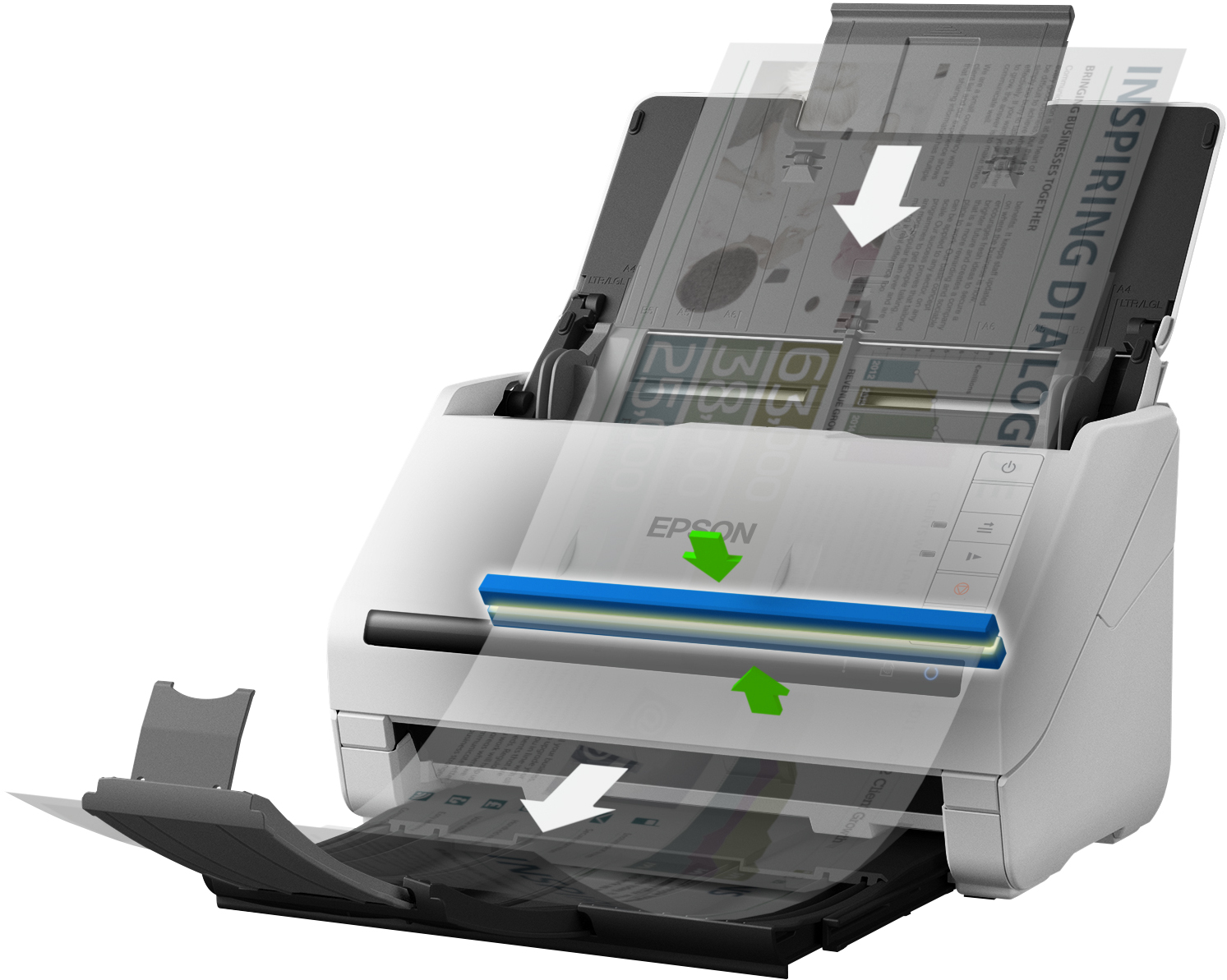Epson WorkForce DS-530N, 215,9 x 6096 mm, 600 x 600 DPI, 30 Bit, 24 Bit, 10 Bit, 8 Bit