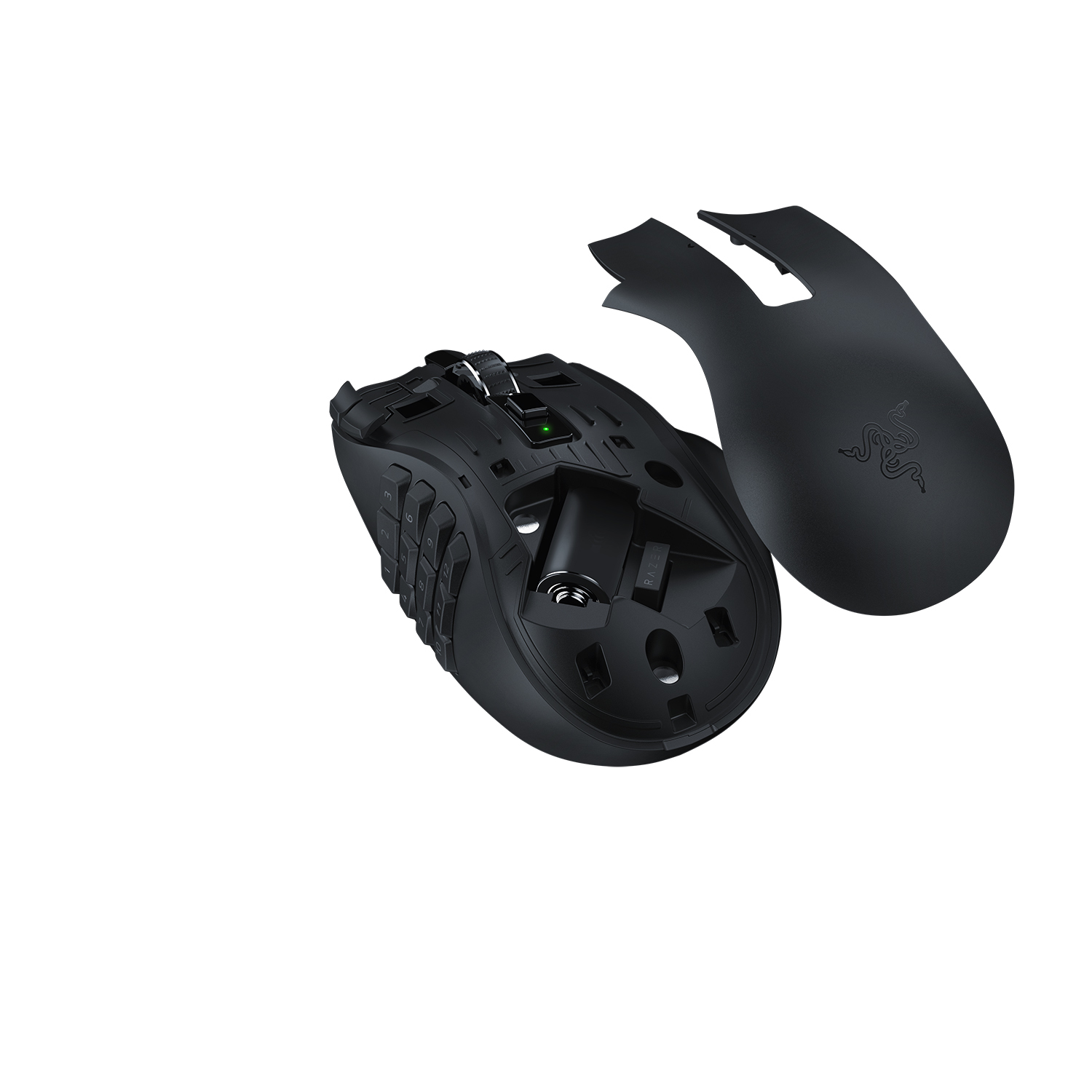 Razer Naga V2 HyperSpeed - Maus - ergonomisch - Für Rechtshänder - optisch - 21 Tasten - kabellos -