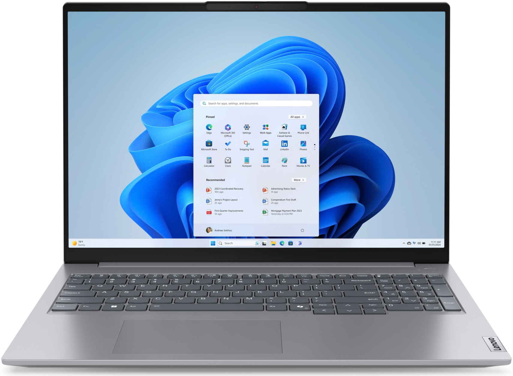 Lenovo ThinkBook 16 G7 - 16" WUXGA, Ryzen 5 7535HS, 16GB RAM, 512GB SSD, Win11 Pro