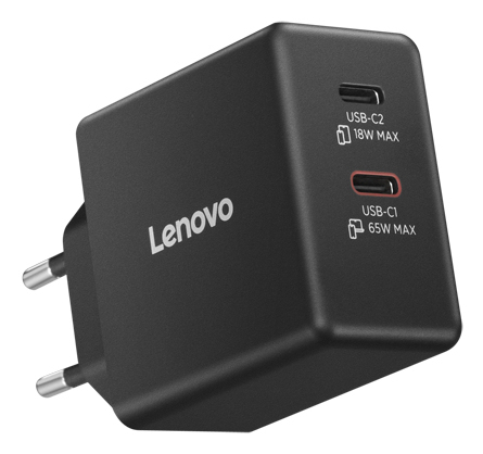 Lenovo Dual USB-C 65W GaN Charger Black