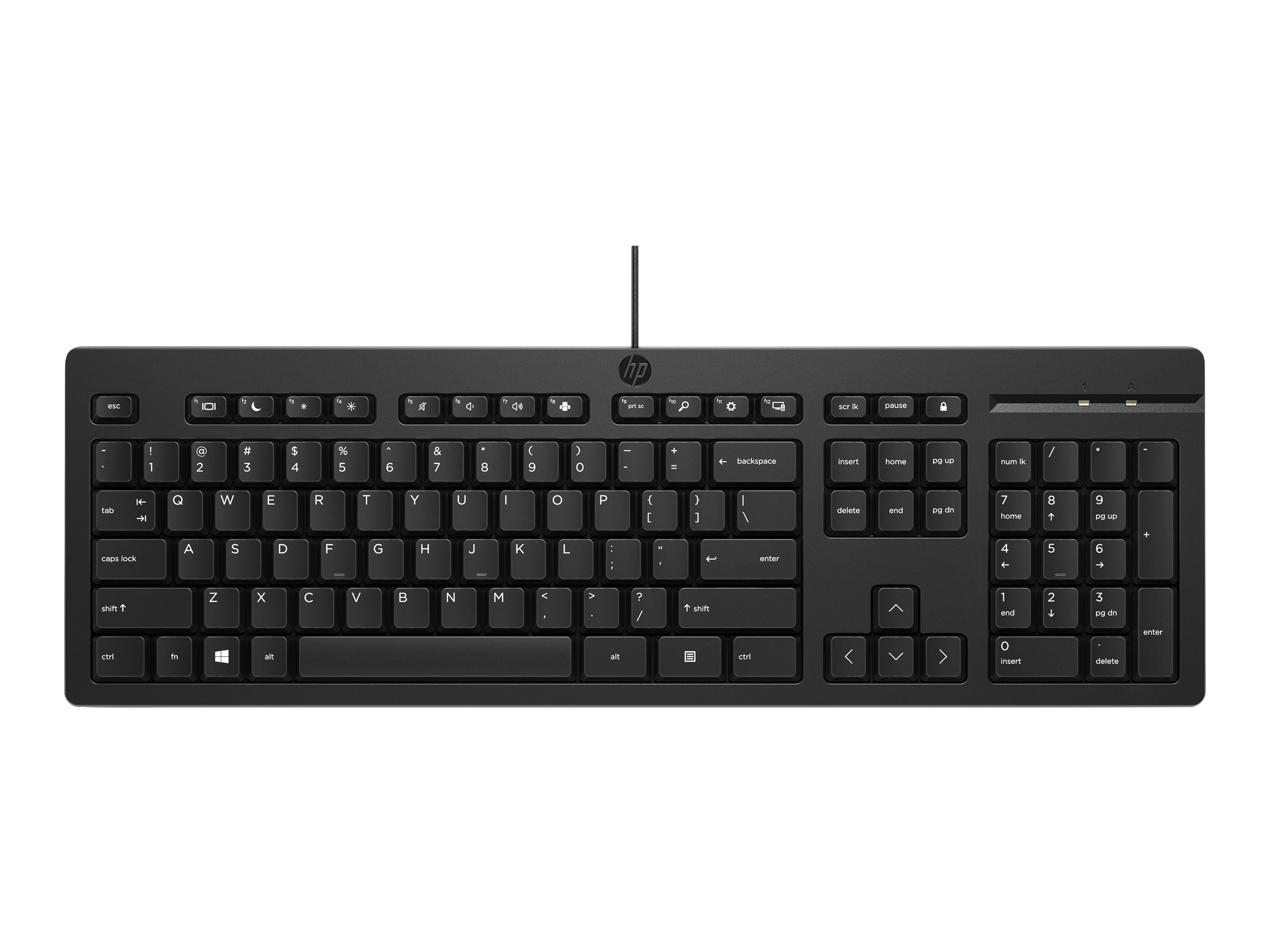 HP 125 - Tastatur - full size - USB - QWERTY - Dänisch - Schwarz (Packung mit 12)