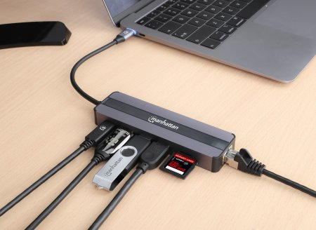 Manhattan USB-C Dock/Hub with Card Reader, Ports (x5):