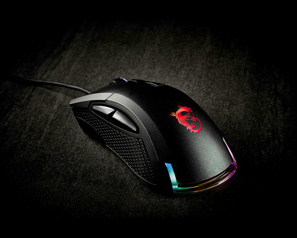 MSI CLUTCH GM50, rechts, Optisch, USB Typ-A, 7200 DPI, 1 ms, Schwarz