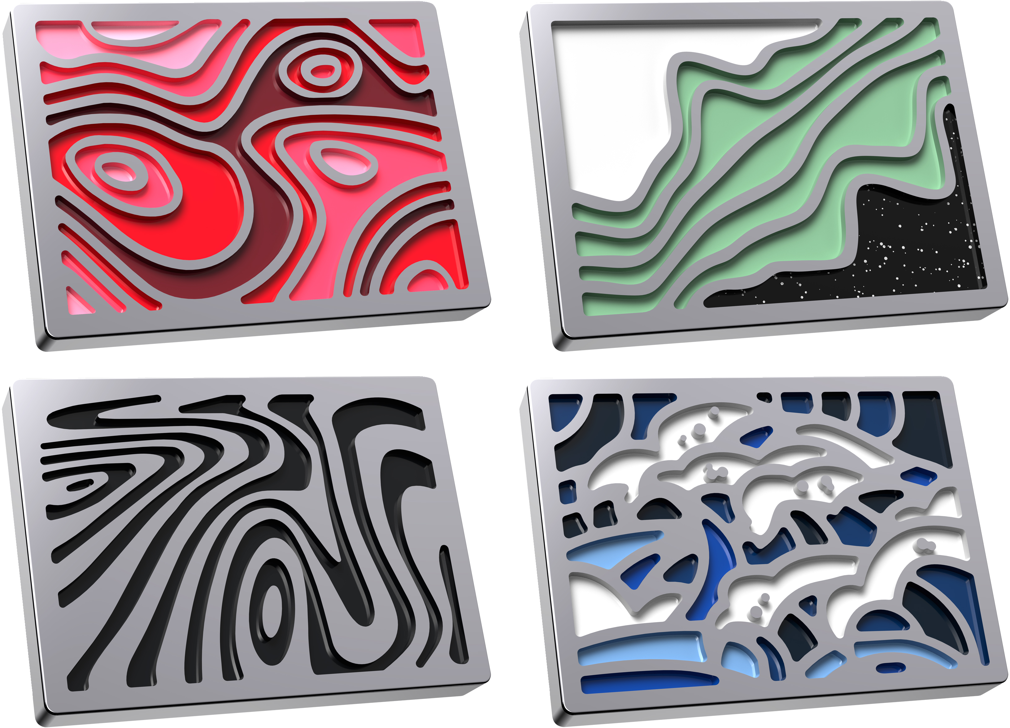 HP HyperX Badge Pack - Abstract Magnetic Badges, 20,1 mm, 1,2 mm, 14,9 mm, Mehrfarbig
