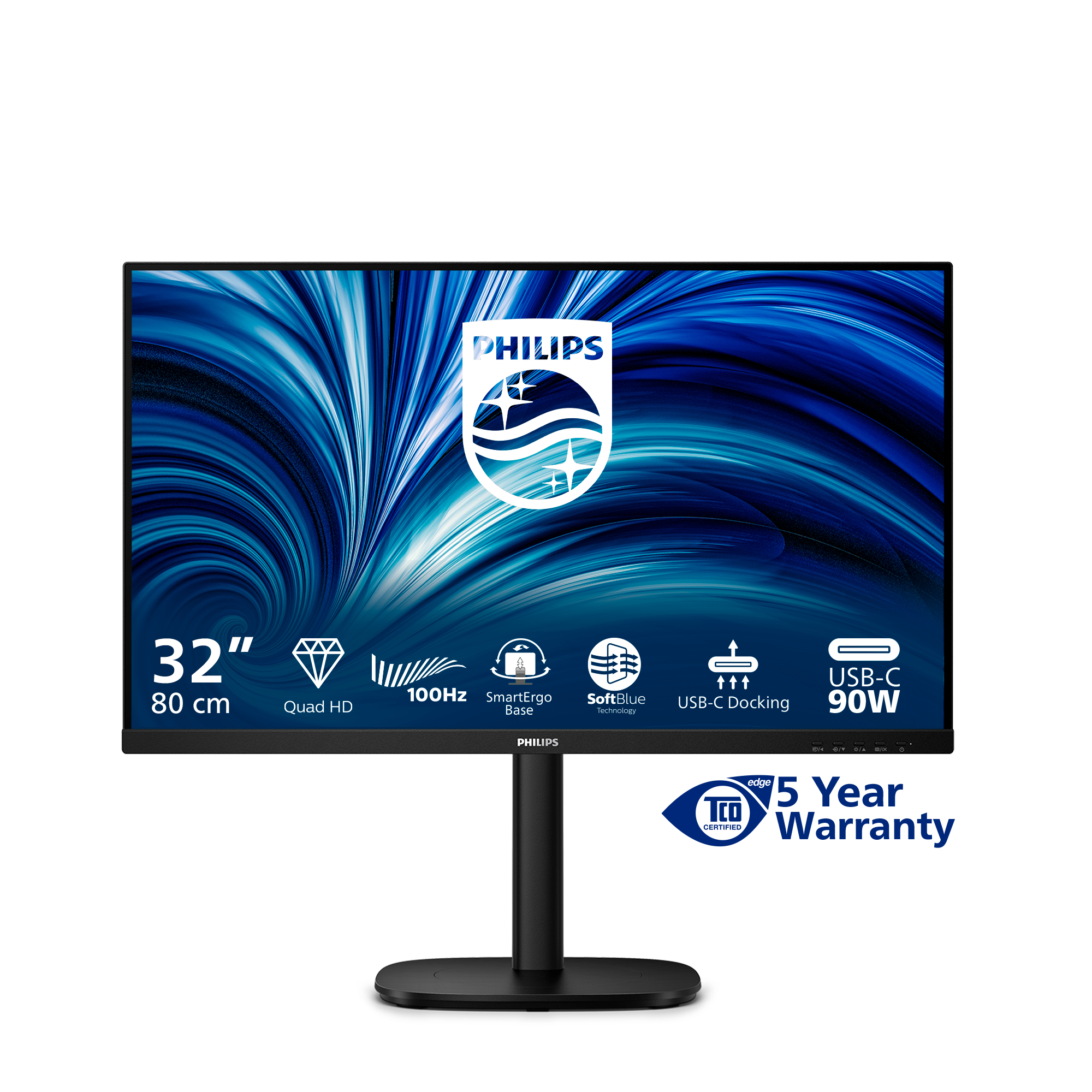 Philips 3000 Series 32B2U3601 Monitor 80cm (31.5") WQHD, IPS, 4ms, HDMI, DP, USB, RJ45
