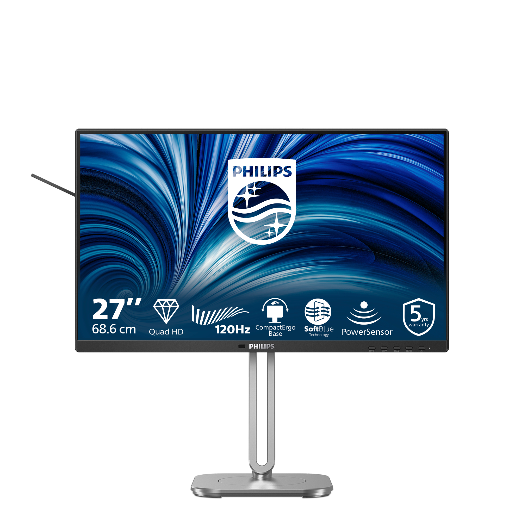 Philips 4000 Series 27B2N4500 Monitor 68.6 cm (27") WQHD, IPS, 4ms, HDMI, Displayport, USB