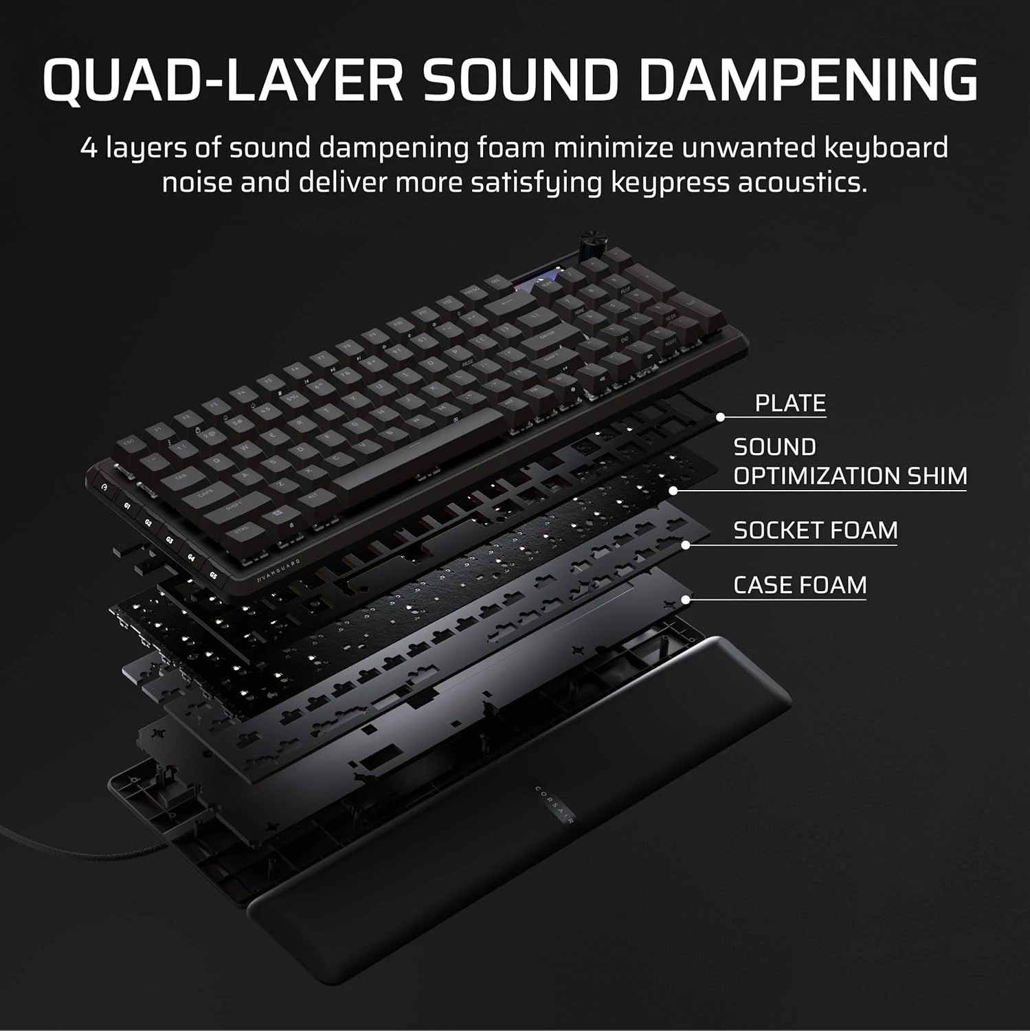Corsair Vanguard 96, schwarz, LEDs RGB, MLX Plasma, USB, DE