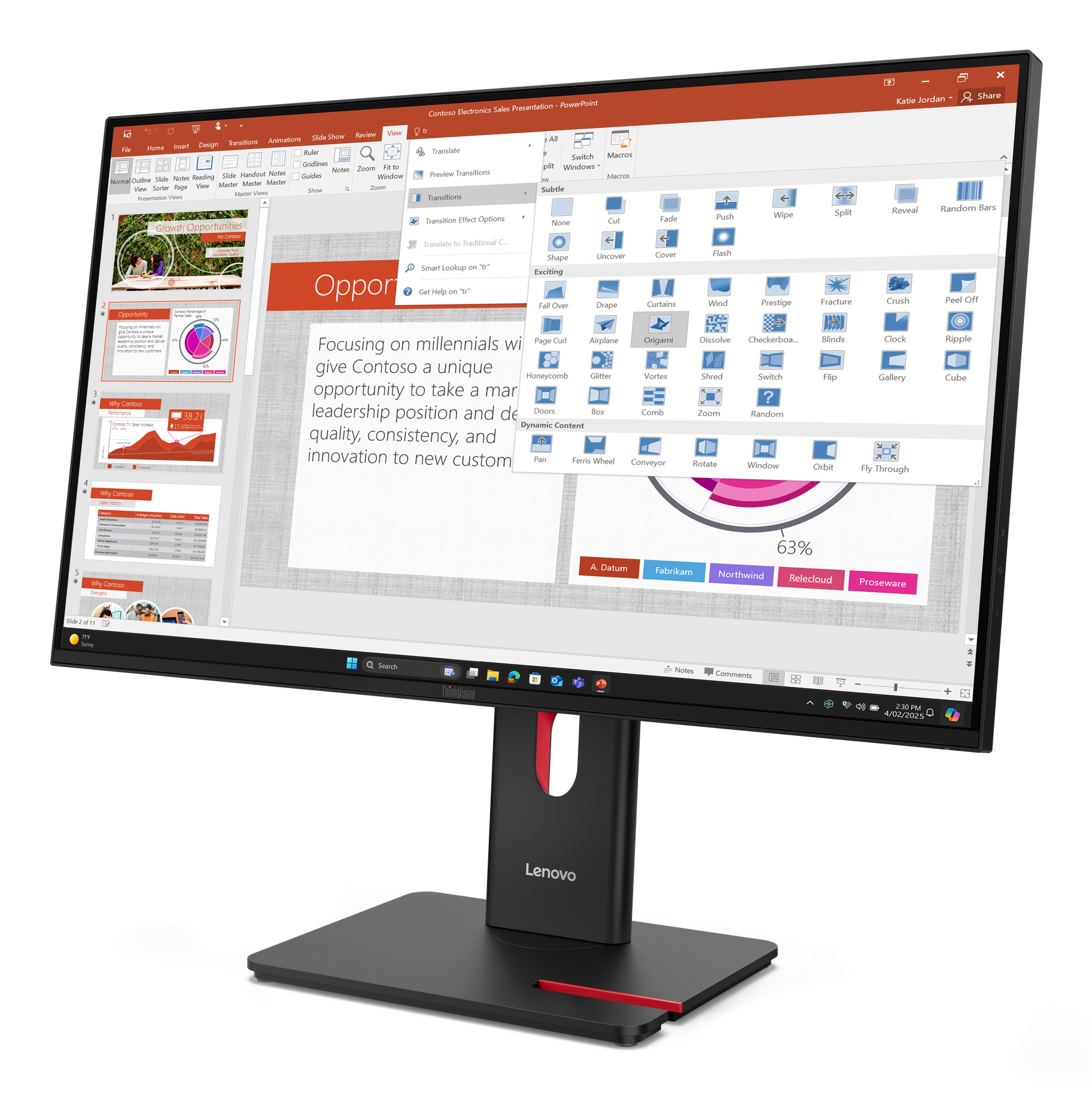 Lenovo ThinkVision T27-40 - LED-Monitor - 68.6 cm (27")