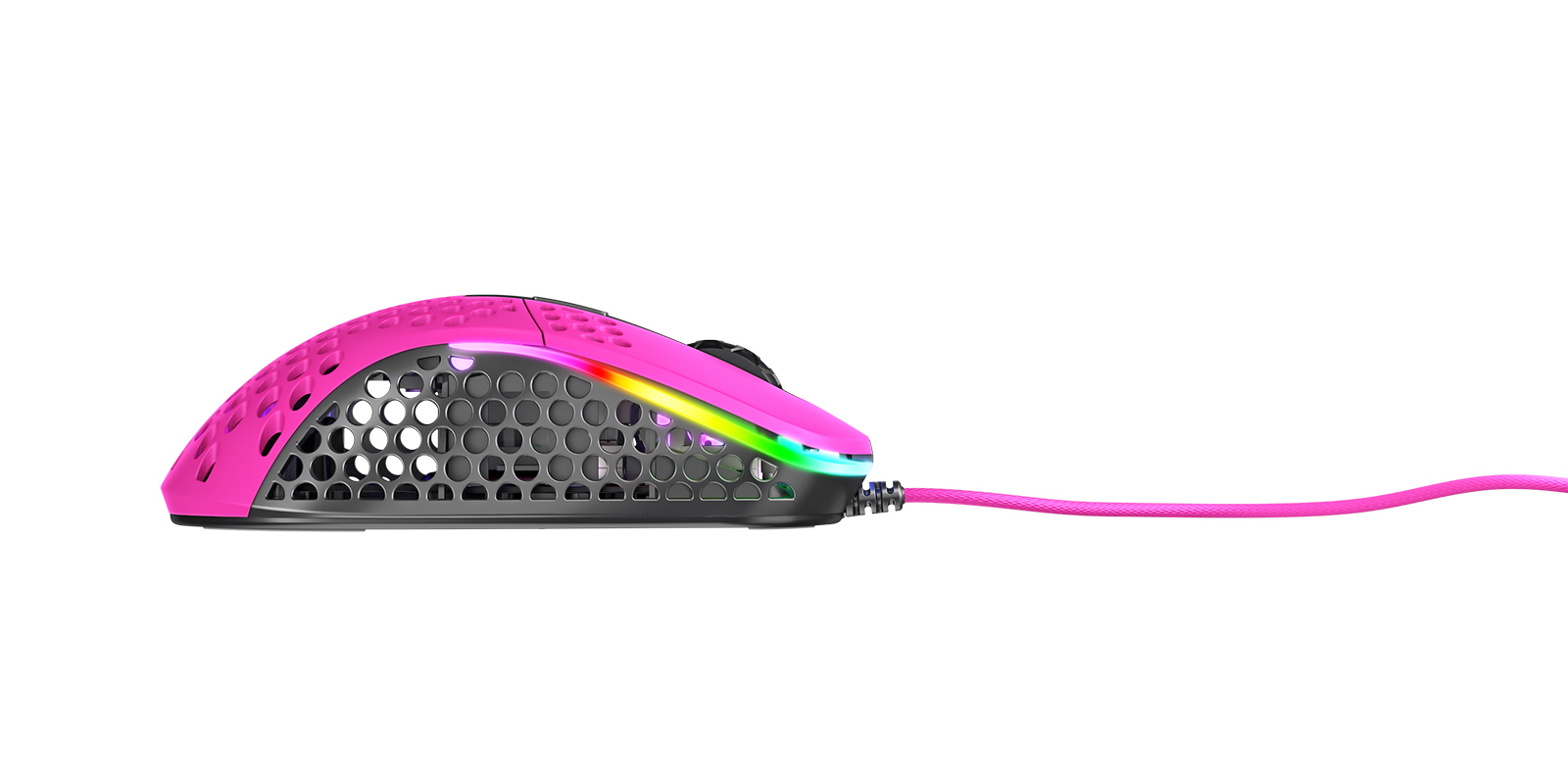 Xtrfy CHERRY XTRFY M4 RGB, rechts, Optisch, USB Typ-A, 16000 DPI, Schwarz, Pink