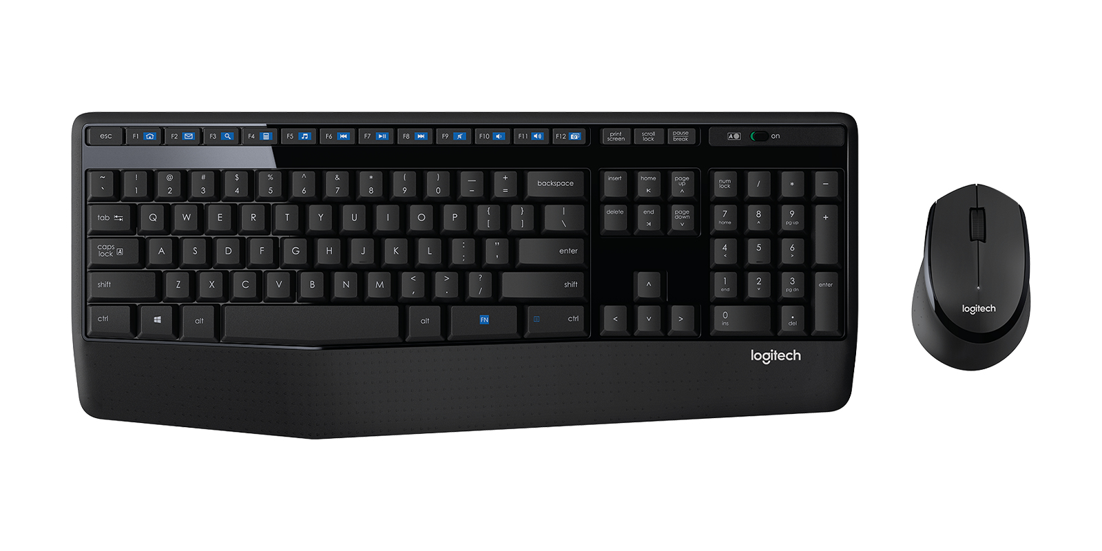 Logitech MK345, Volle Größe (100%), Kabellos, RF Wireless, Schwarz, Maus enthalten