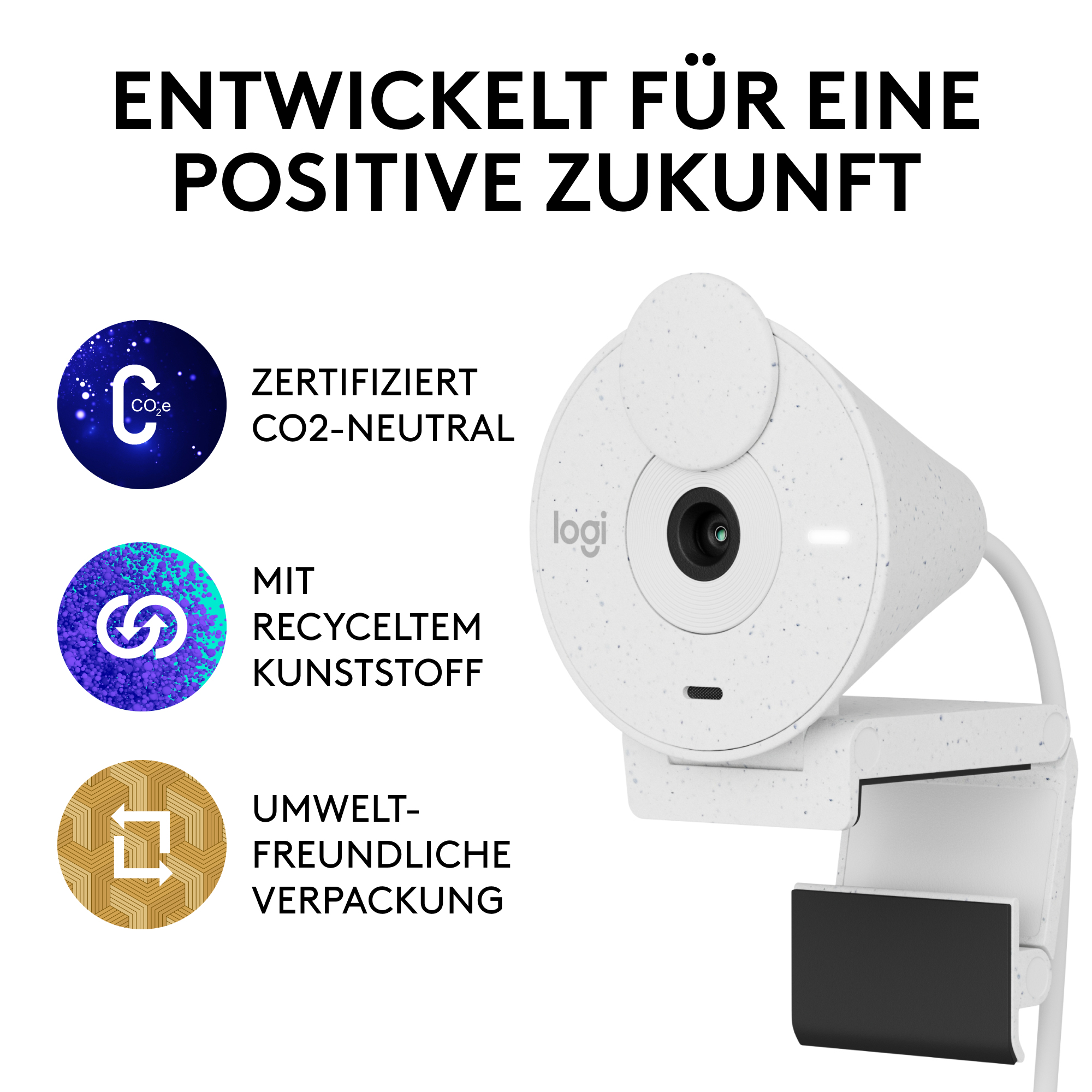 Logitech Brio 300, 2 MP, 1920 x 1080 Pixel, Full HD, 30 fps, 1280x720@30fps, 1920x1080@30fps, 720p,