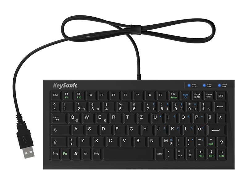 KeySonic ACK-3401U - Tastatur - USB - GB - Schwarz