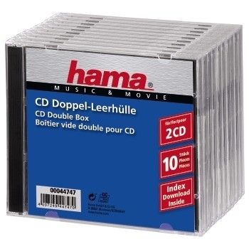 Hama CD Double Jewel Case Standard - Behälter CD-Aufbewahrung - Kapazität: 2 CD - durchsichtig (Pack
