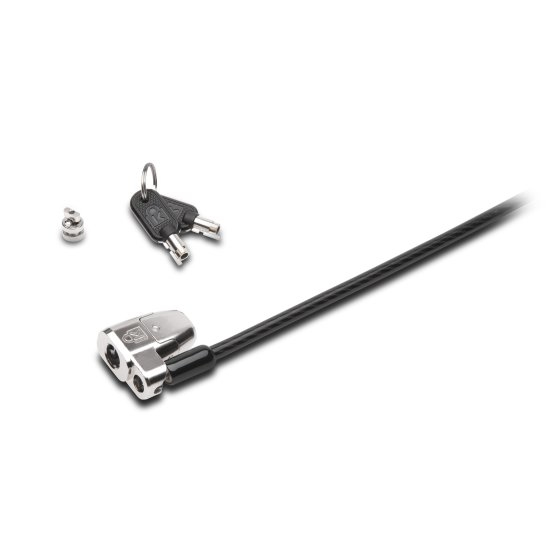 Kensington ClickSafe® 2.0-Laptopschloss - Like Keyed, 1,8 m, Schlüssel, Karbonstahl, Schwarz, Silber