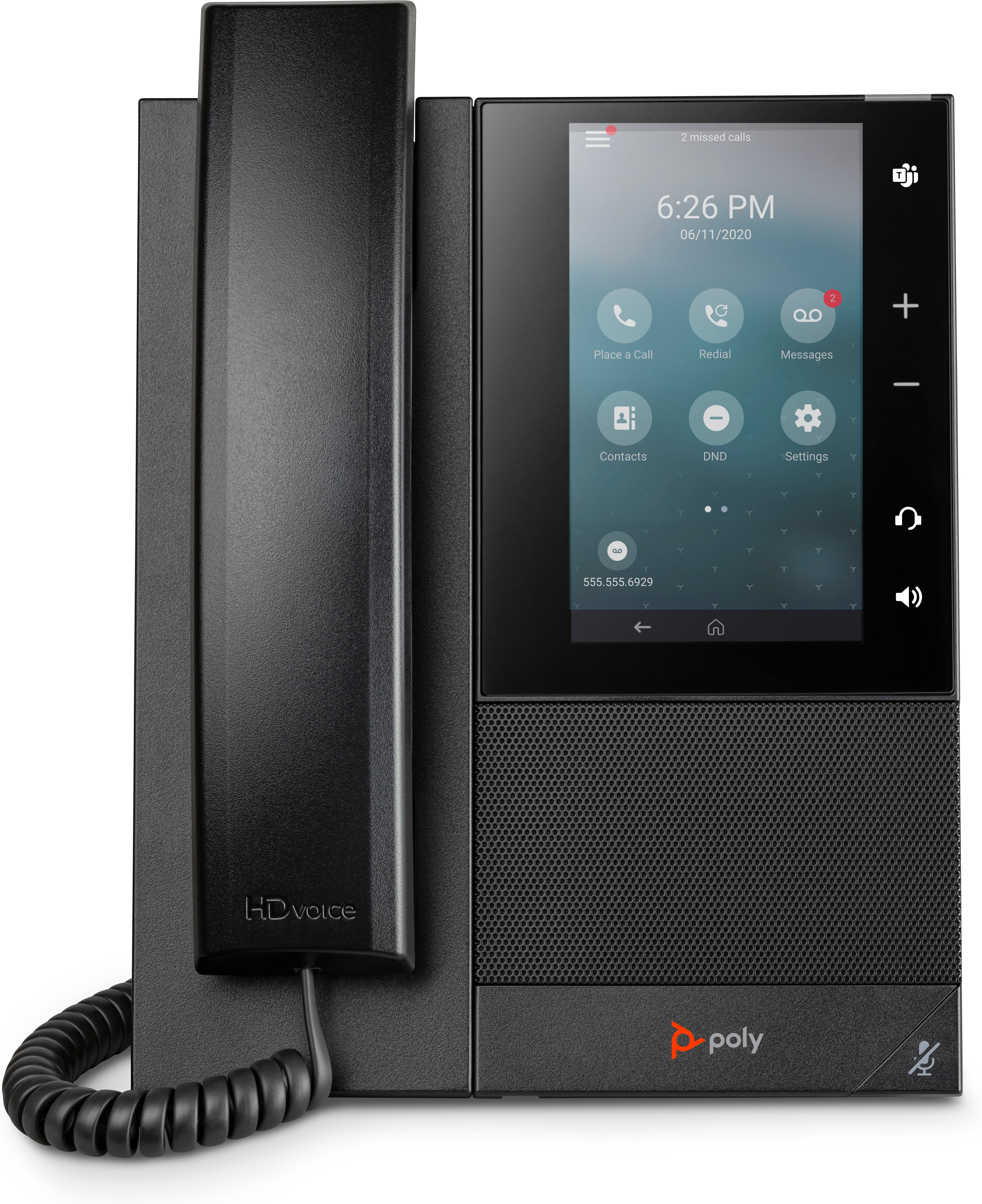 HP POLY CCX 505 Business-Medientelefon mit Open SIP und PoE-fähig, IP-Telefon, Schwarz, Kabelgebunde