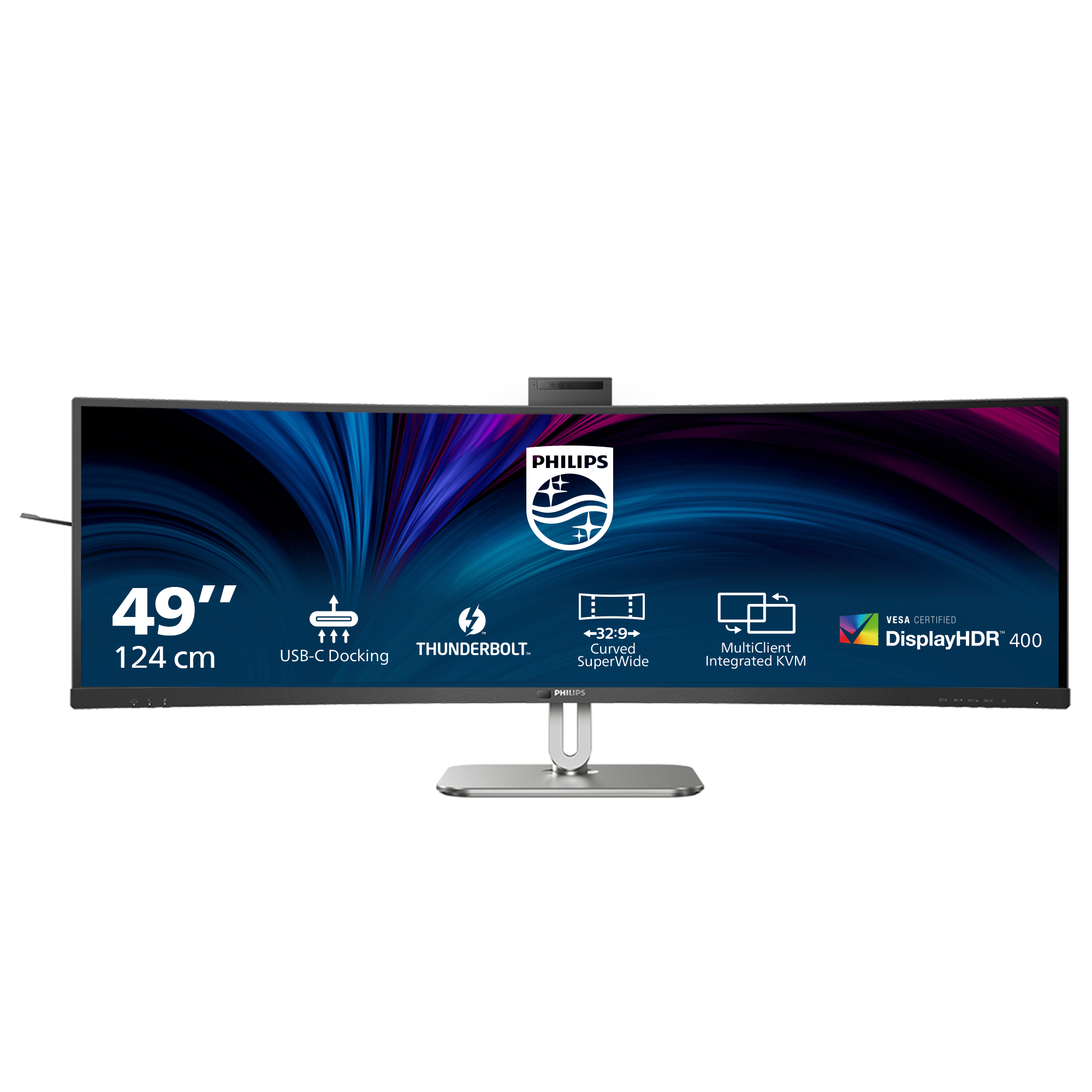 Philips 6000 Series 49B2U6903CH Curved-Monitor 124cm (48.8") DQHD, VA, 4ms, HDMI, DP, TB, USB, RJ45